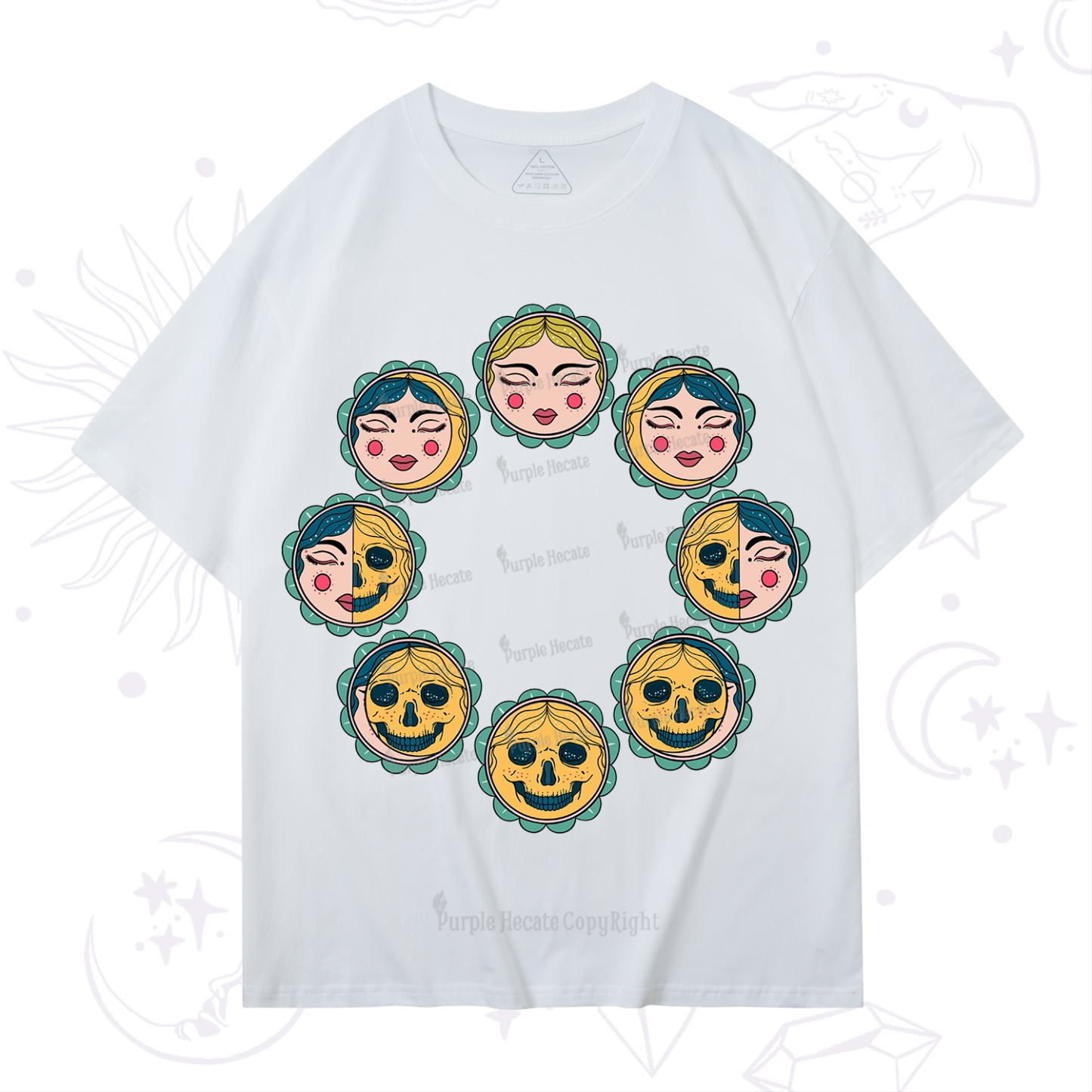 Purplehecate Lunar Skull Cycle T-Shirt