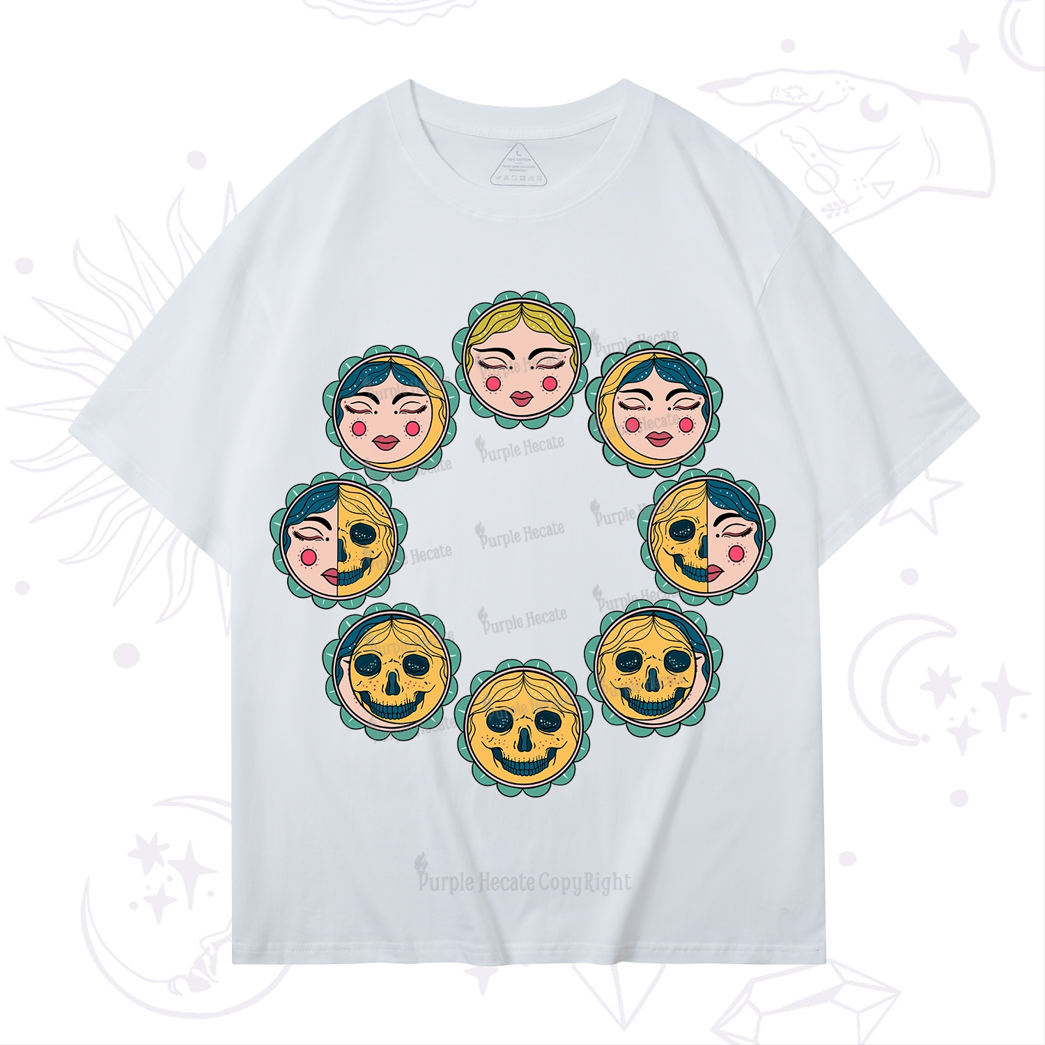 Purplehecate Lunar Skull Cycle T-Shirt