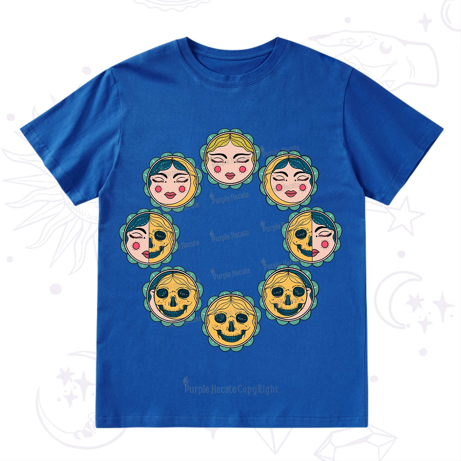 Purplehecate Lunar Skull Cycle T-Shirt