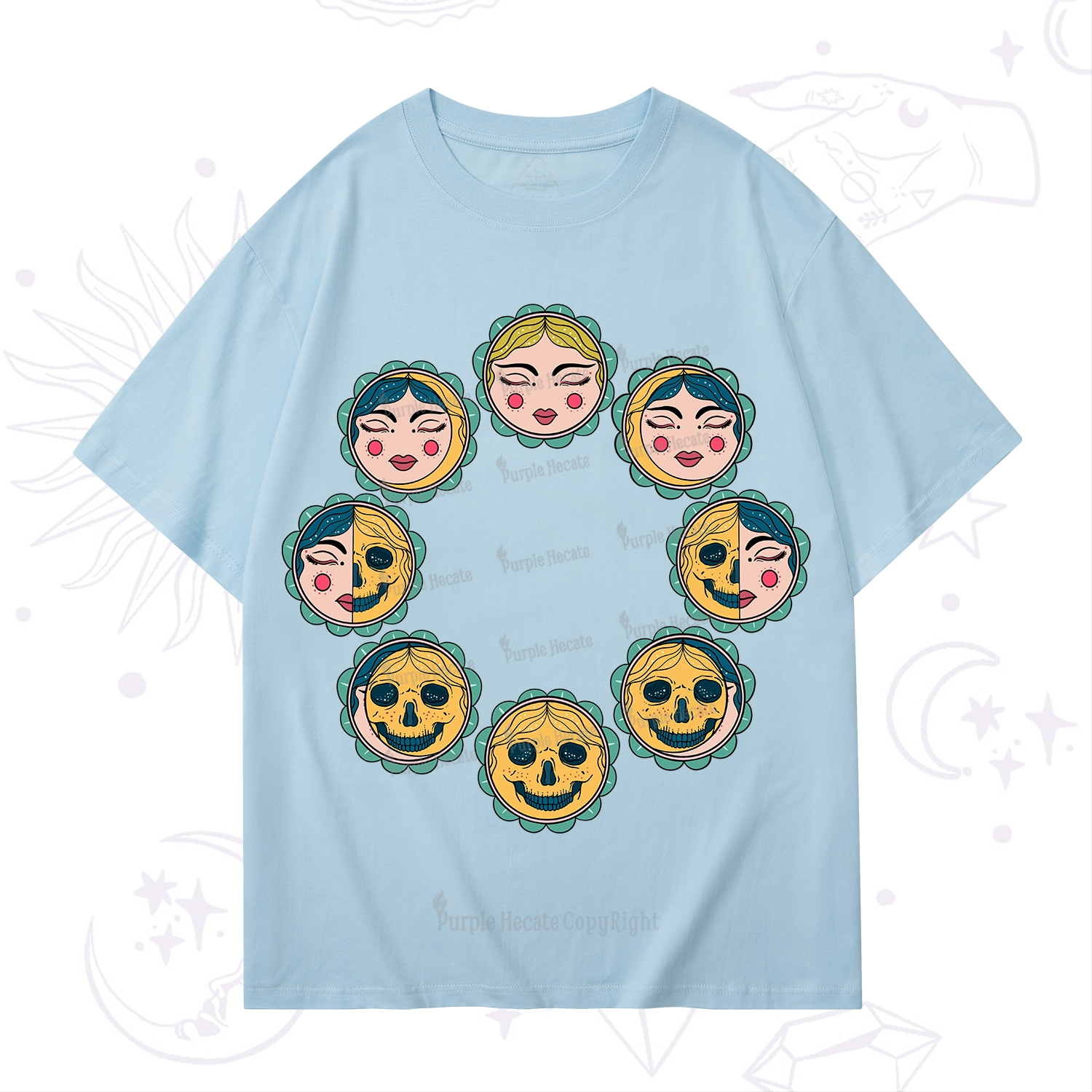 Purplehecate Lunar Skull Cycle T-Shirt