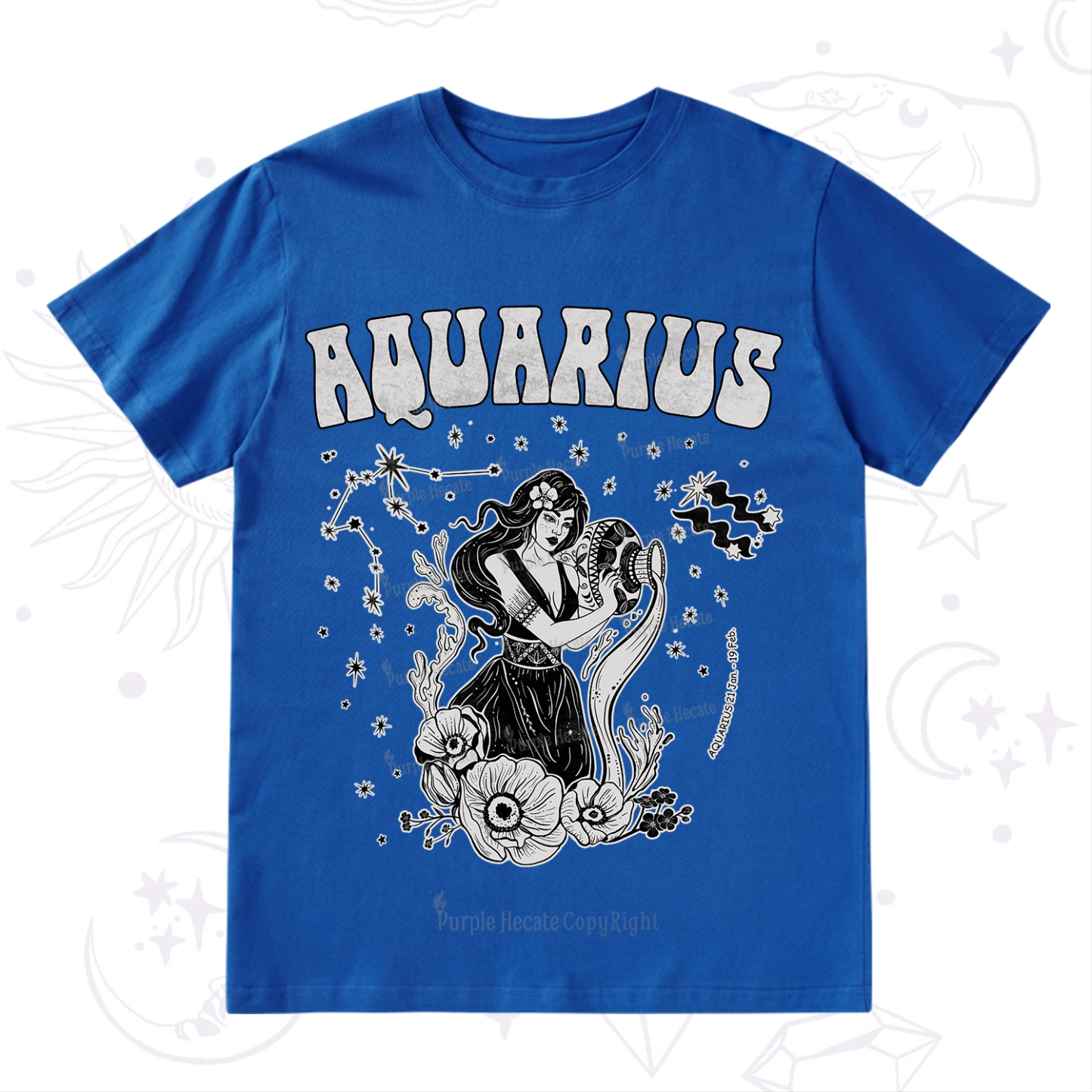 Purplehecate Aquarius Zodiac Glyphs T-Shirt