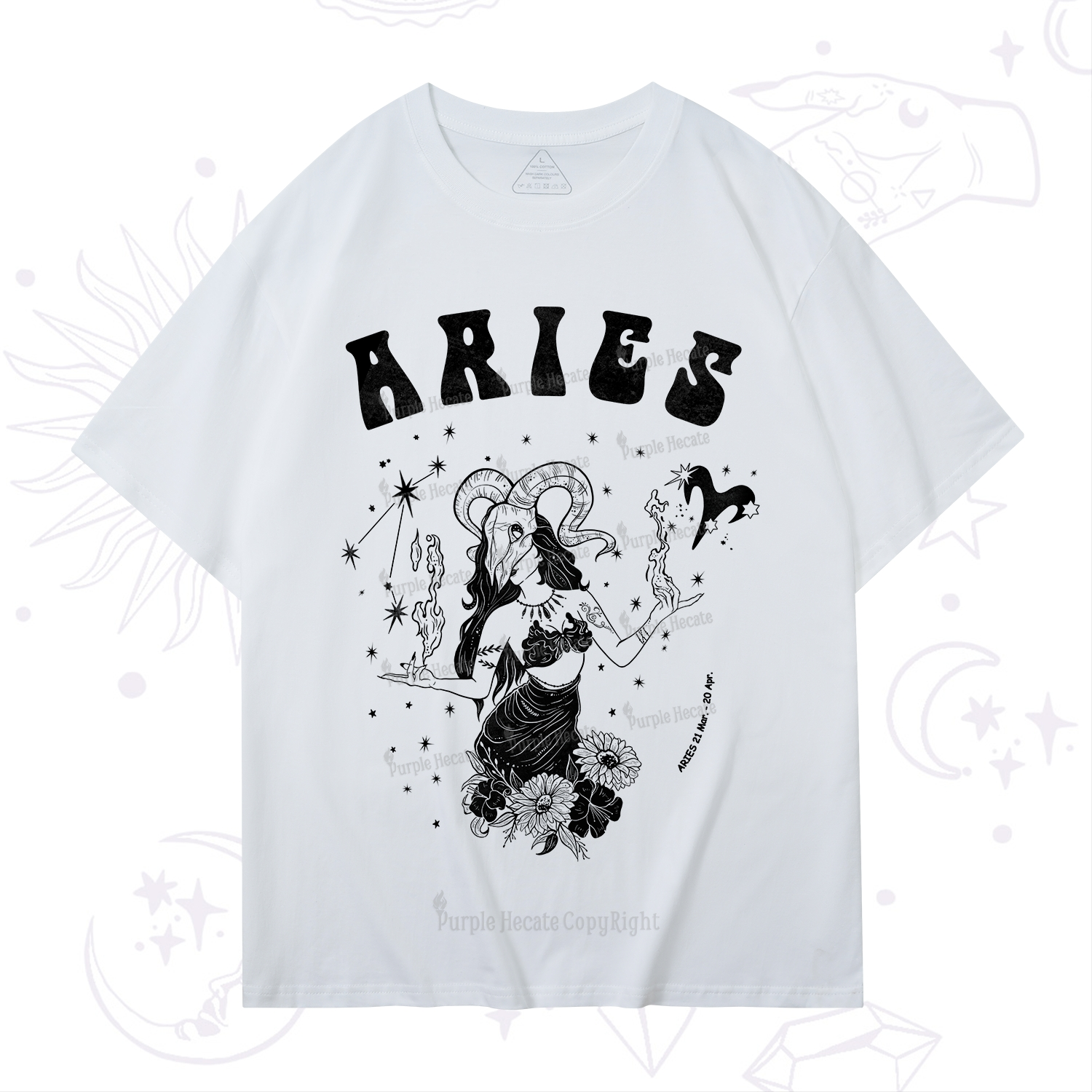 Purplehecate Aries Zodiac Glyphs T-Shirt