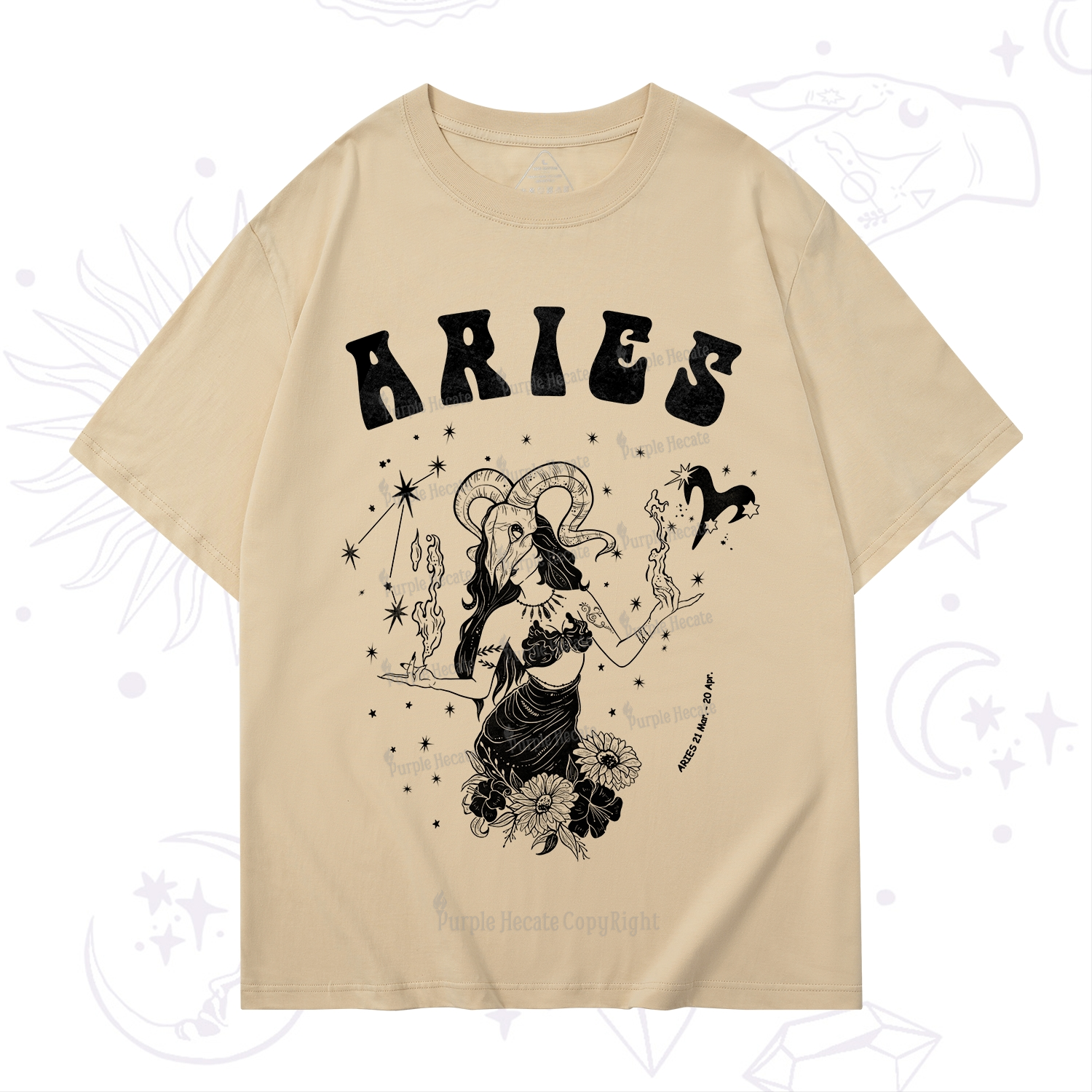 Purplehecate Aries Zodiac Glyphs T-Shirt
