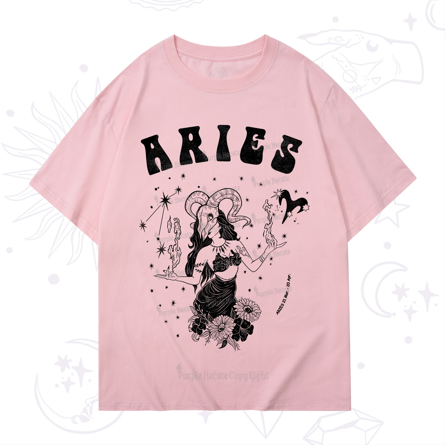 Purplehecate Aries Zodiac Glyphs T-Shirt