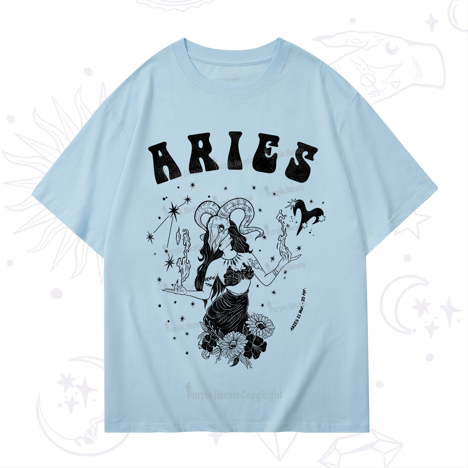 Purplehecate Aries Zodiac Glyphs T-Shirt