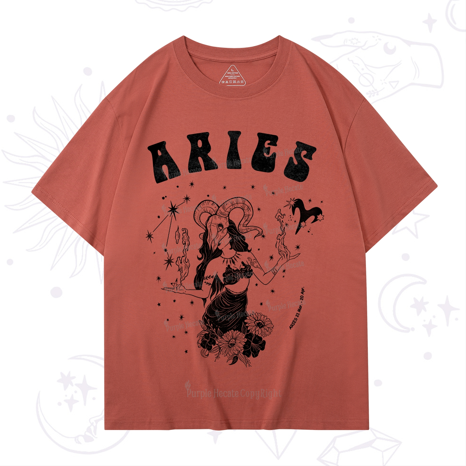 Purplehecate Aries Zodiac Glyphs T-Shirt