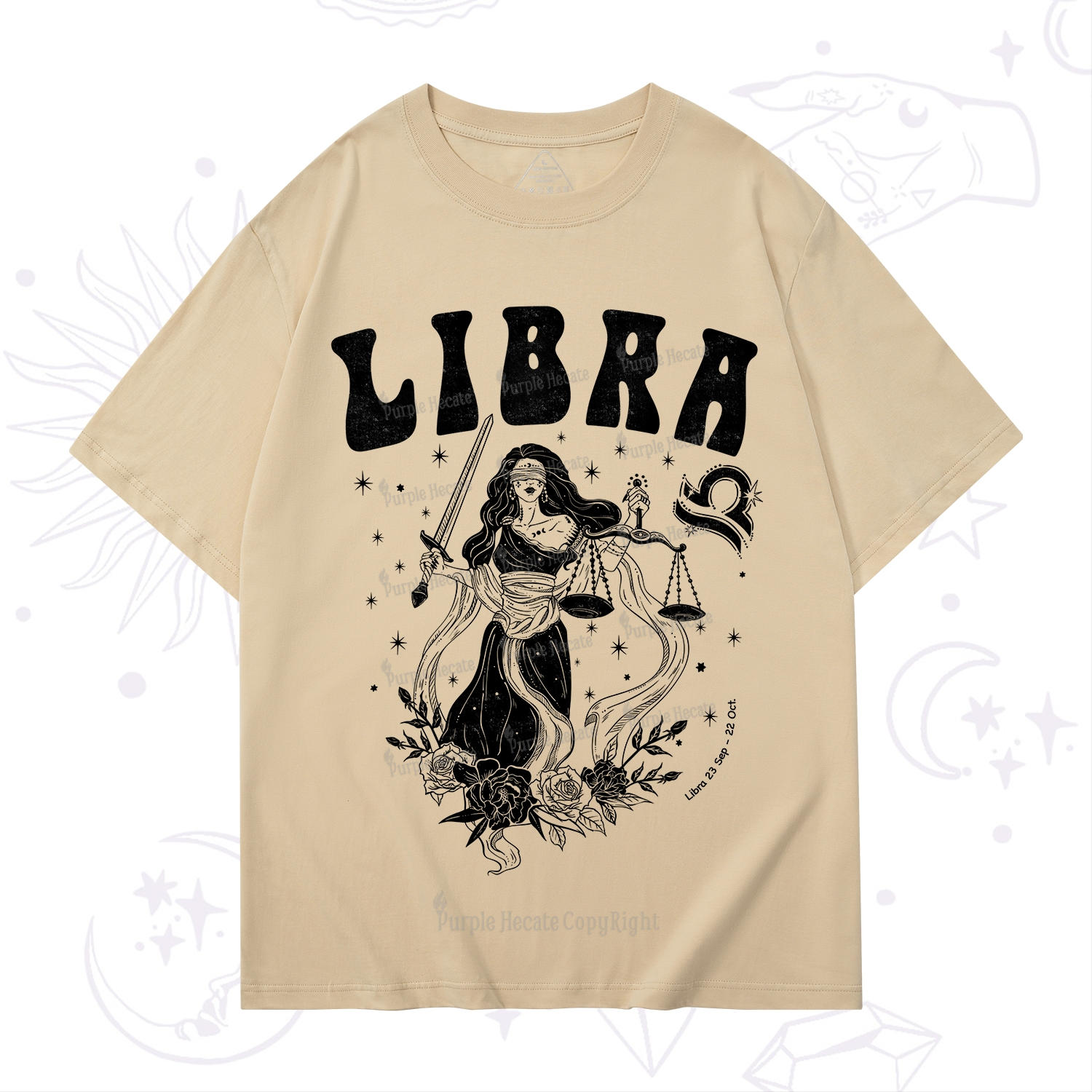 Purplehecate Libra Zodiac Glyphs T-Shirt