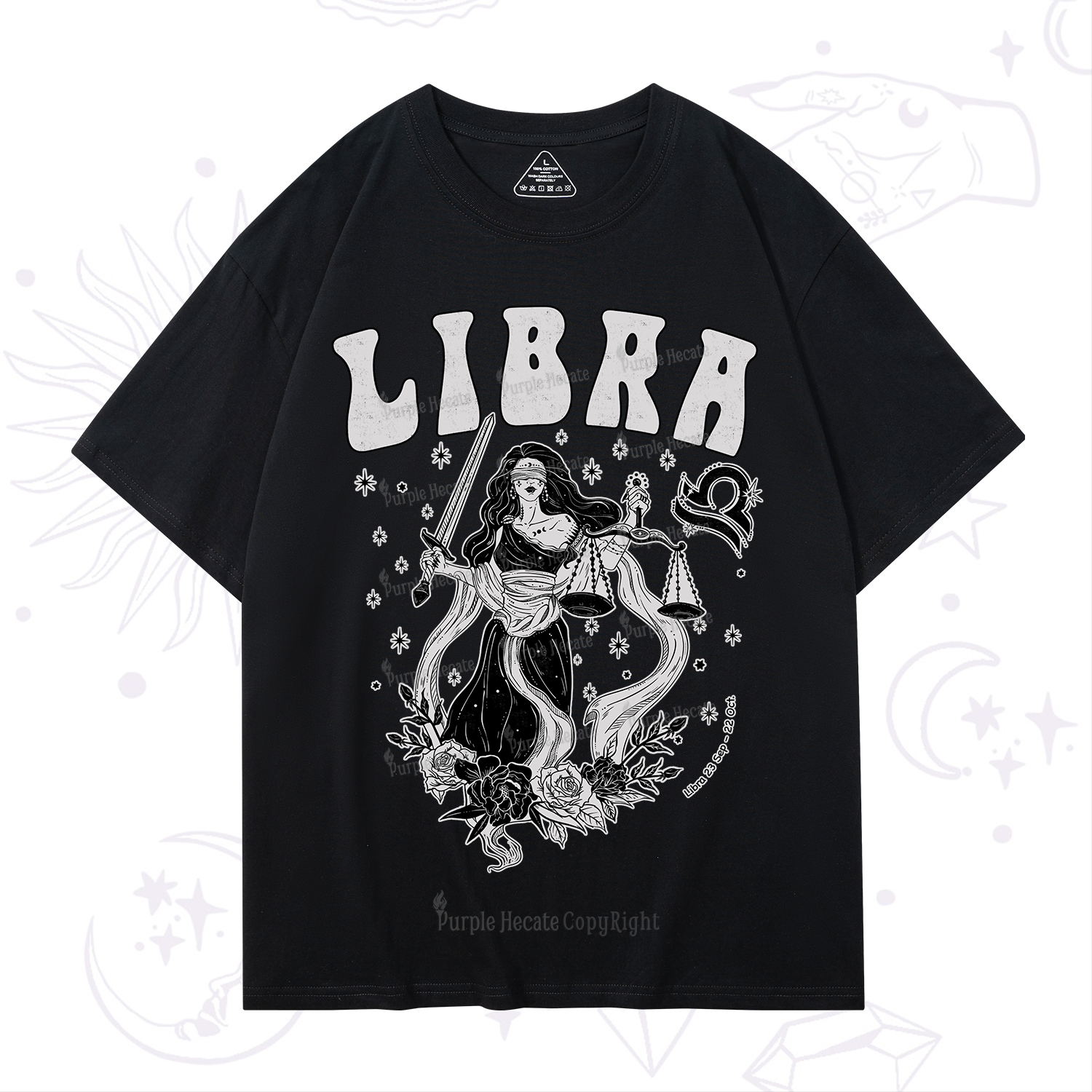 Purplehecate Libra Zodiac Glyphs T-Shirt