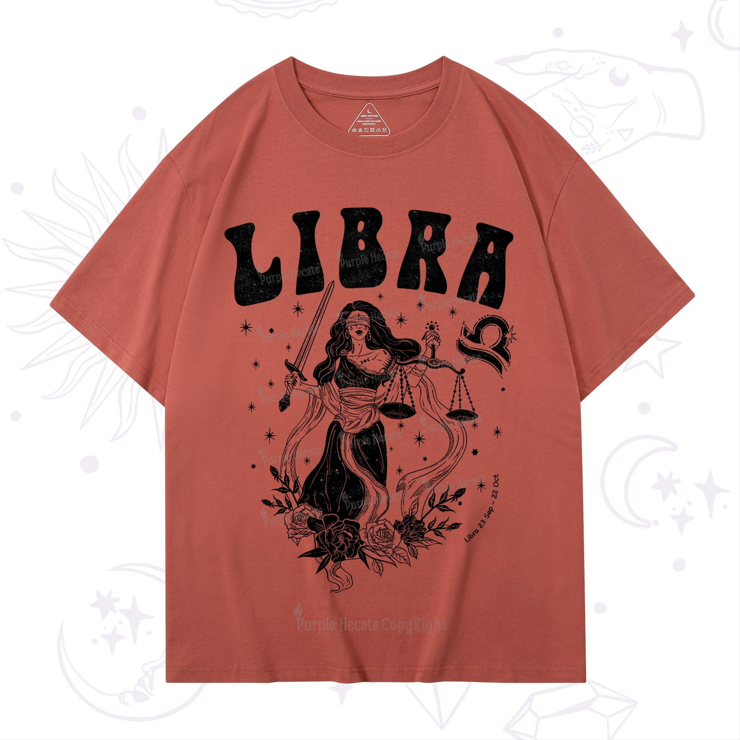 Purplehecate Libra Zodiac Glyphs T-Shirt