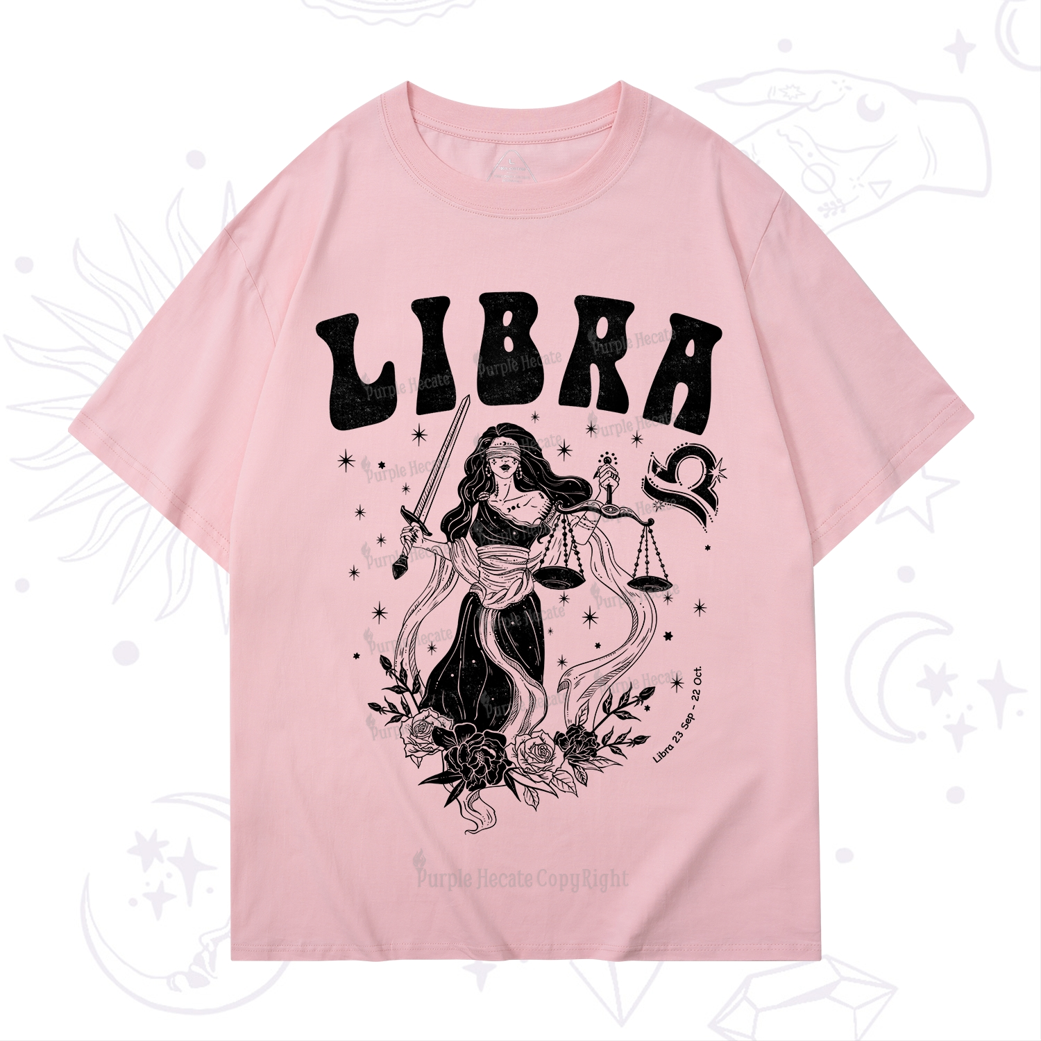 Purplehecate Libra Zodiac Glyphs T-Shirt