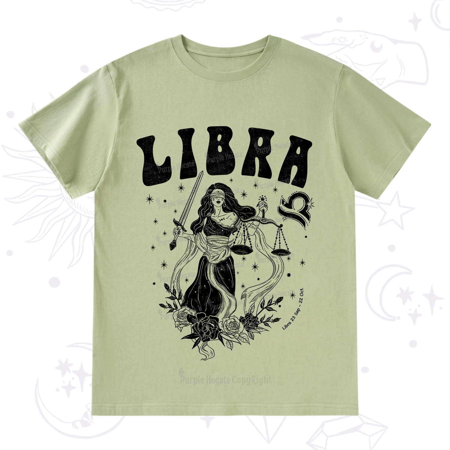 Purplehecate Libra Zodiac Glyphs T-Shirt