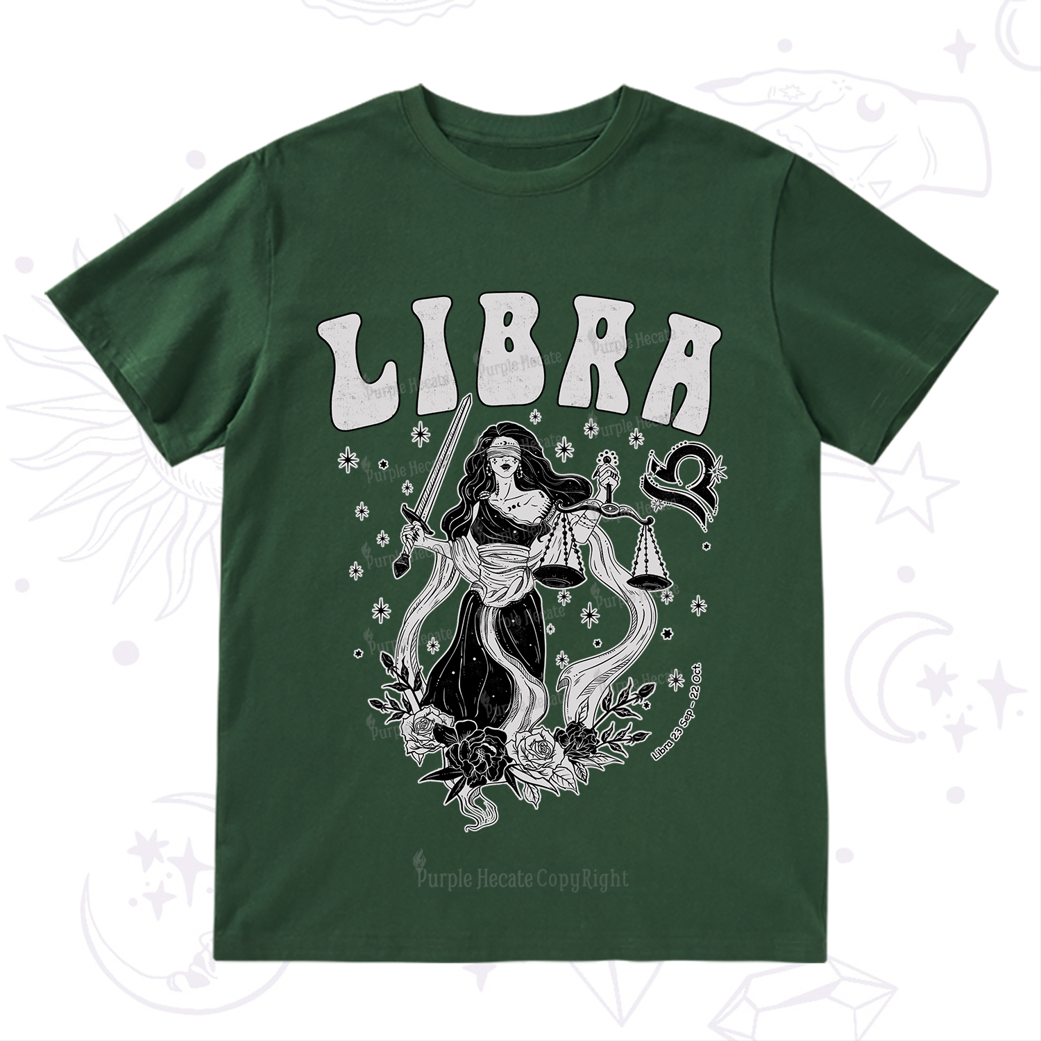 Purplehecate Libra Zodiac Glyphs T-Shirt
