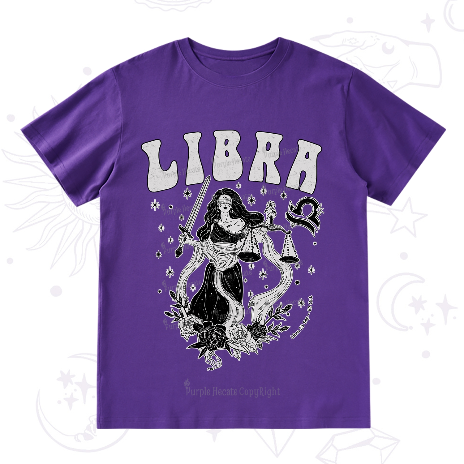 Purplehecate Libra Zodiac Glyphs T-Shirt