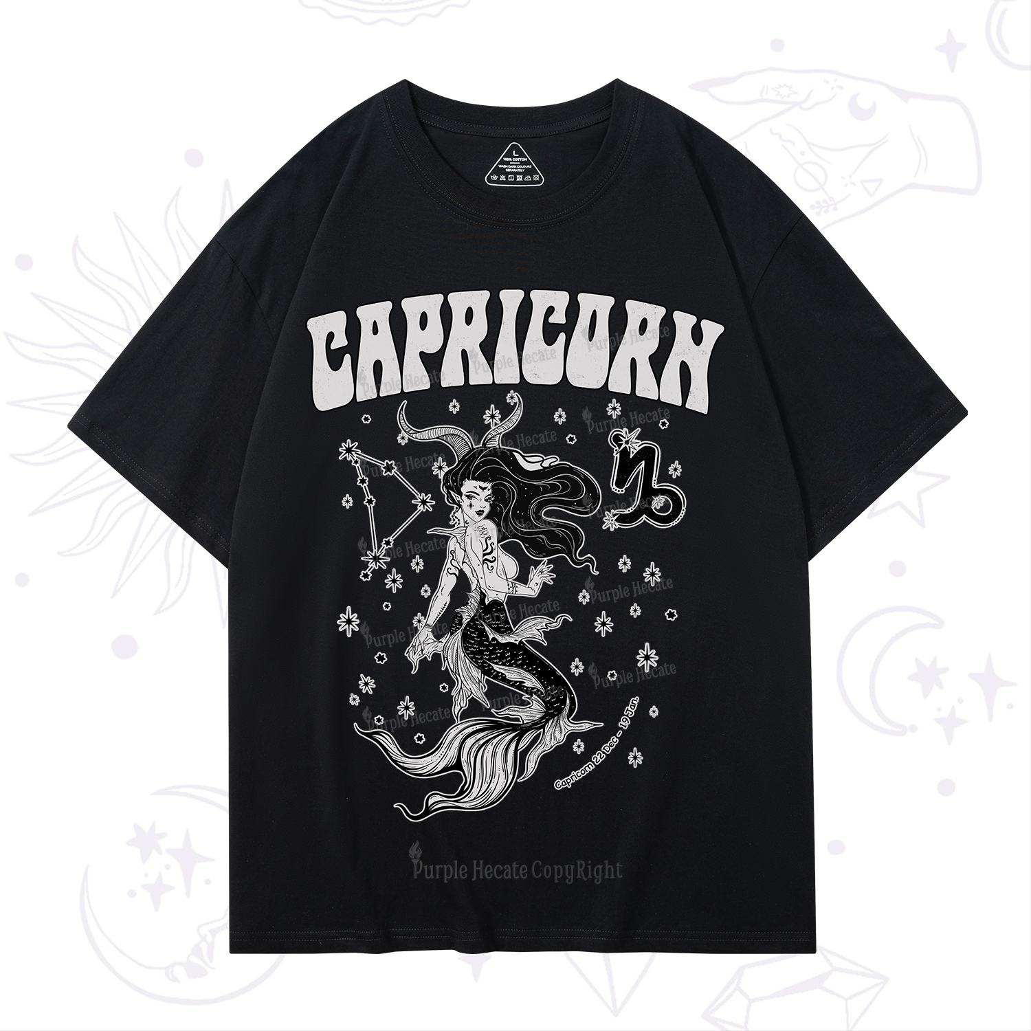 Purplehecate Capricorn Zodiac Glyphs T-Shirt