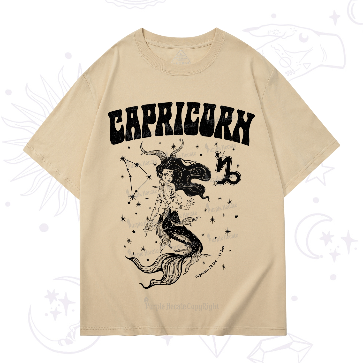 Purplehecate Capricorn Zodiac Glyphs T-Shirt