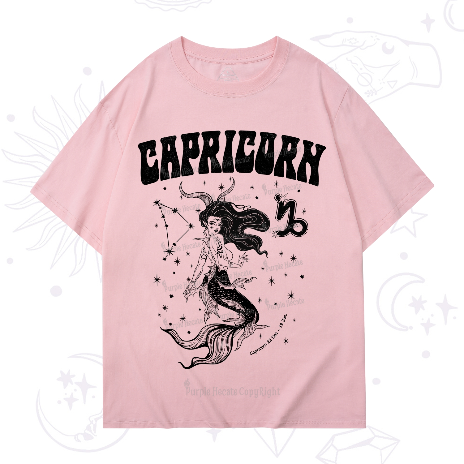 Purplehecate Capricorn Zodiac Glyphs T-Shirt