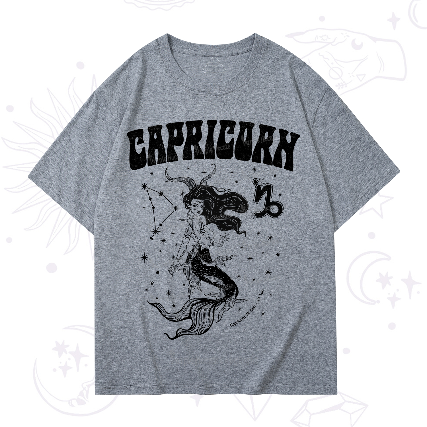 Purplehecate Capricorn Zodiac Glyphs T-Shirt