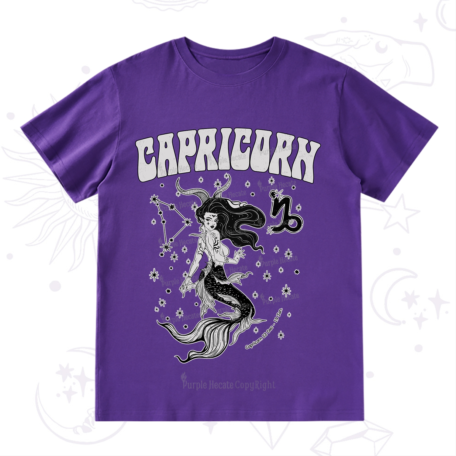 Purplehecate Capricorn Zodiac Glyphs T-Shirt