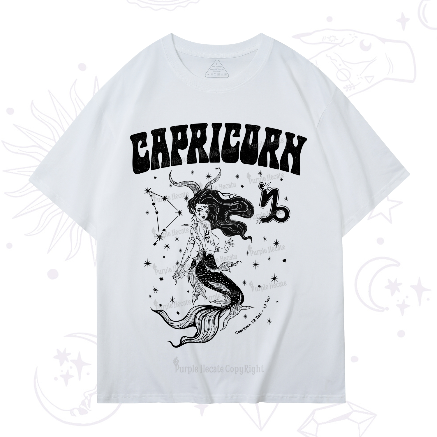 Purplehecate Capricorn Zodiac Glyphs T-Shirt
