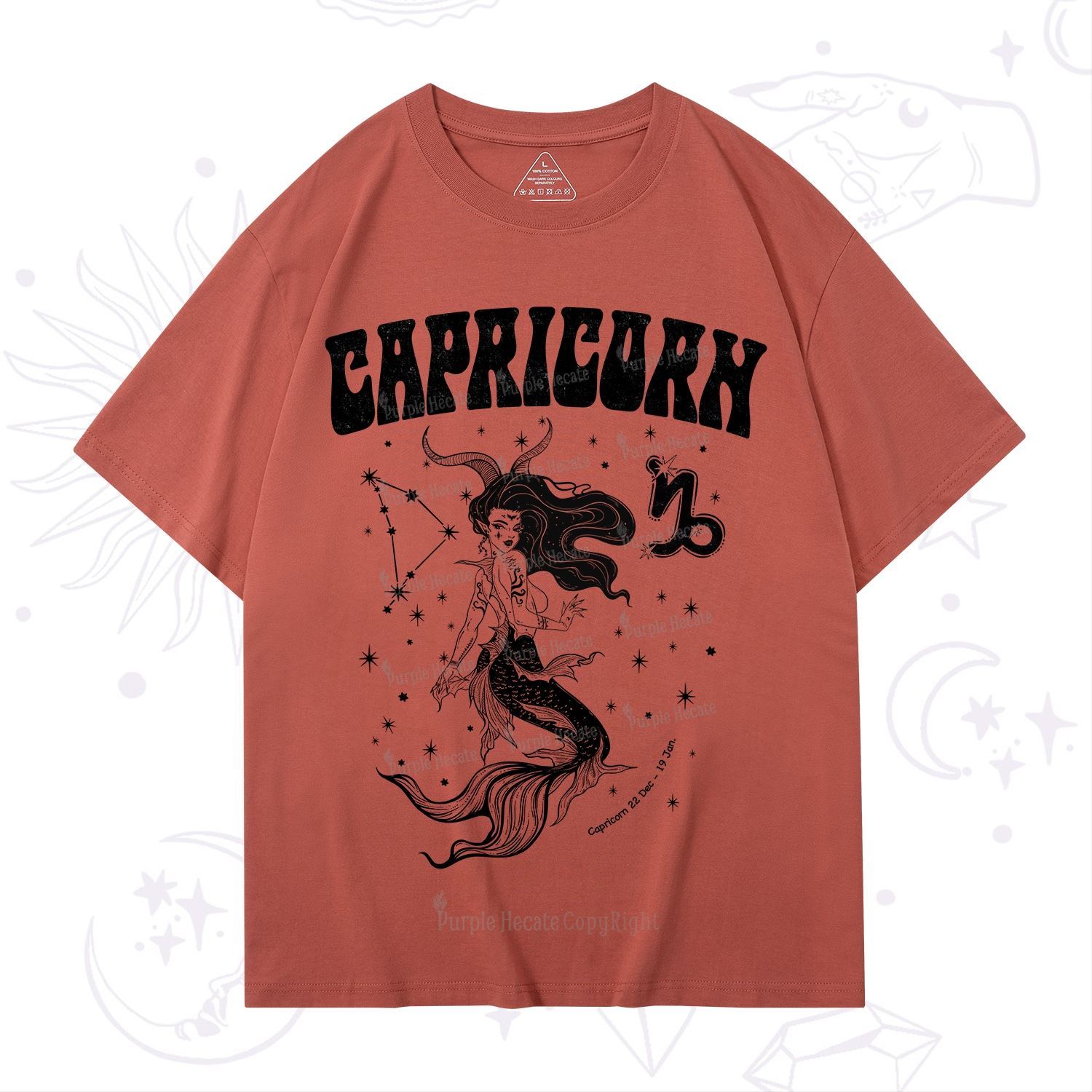 Purplehecate Capricorn Zodiac Glyphs T-Shirt