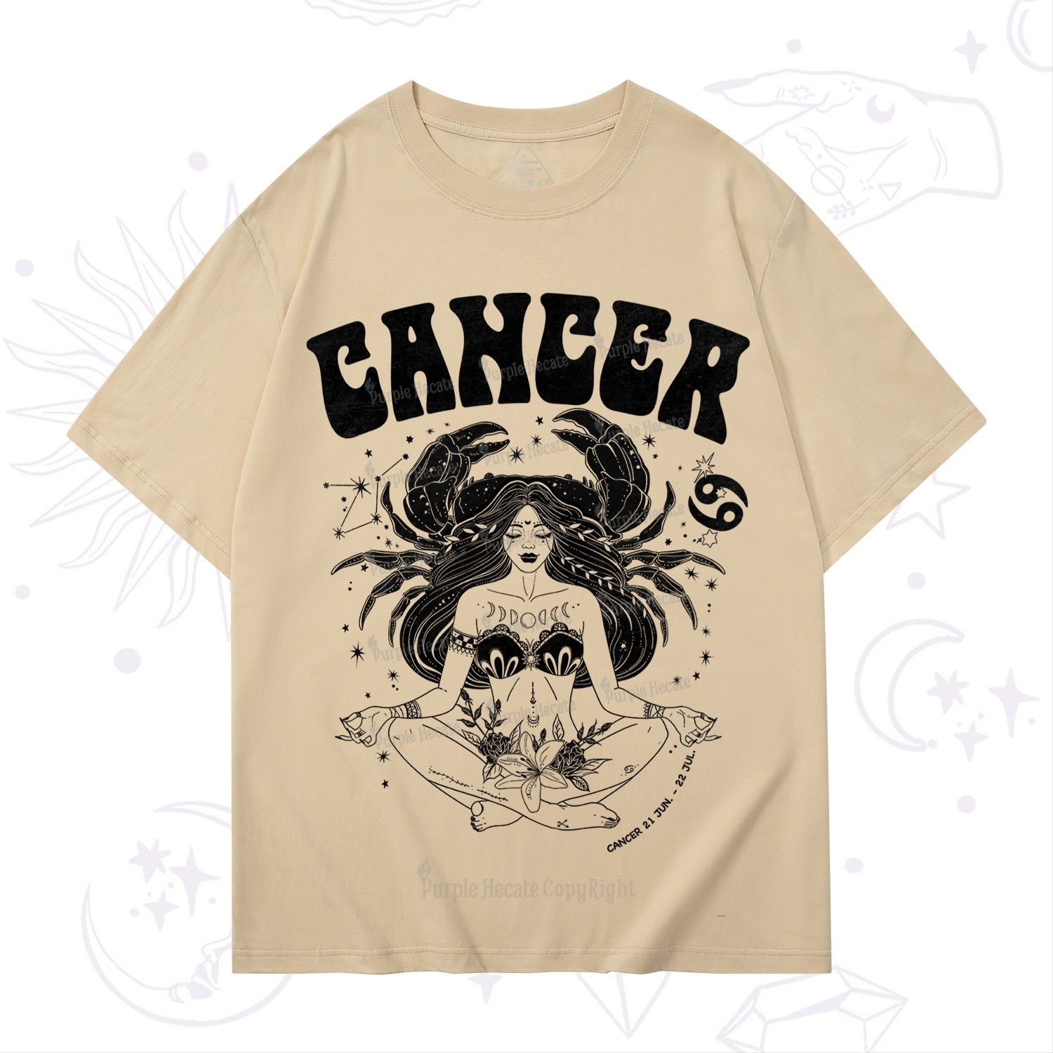 Purplehecate Cancer Zodiac Glyphs T-Shirt