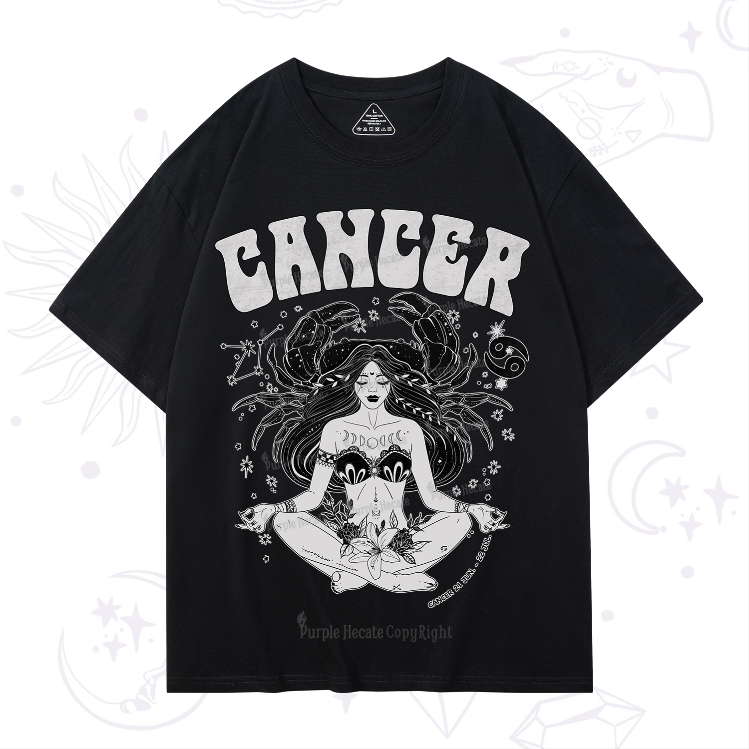 Purplehecate Cancer Zodiac Glyphs T-Shirt