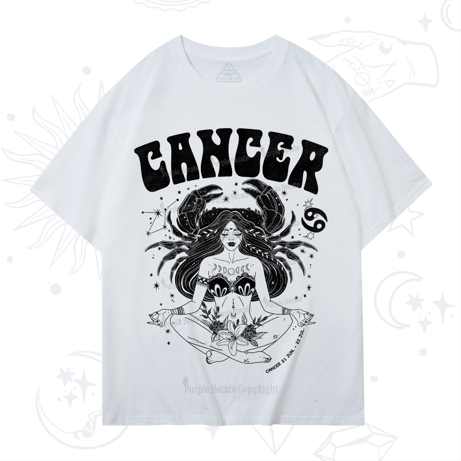 Purplehecate Cancer Zodiac Glyphs T-Shirt