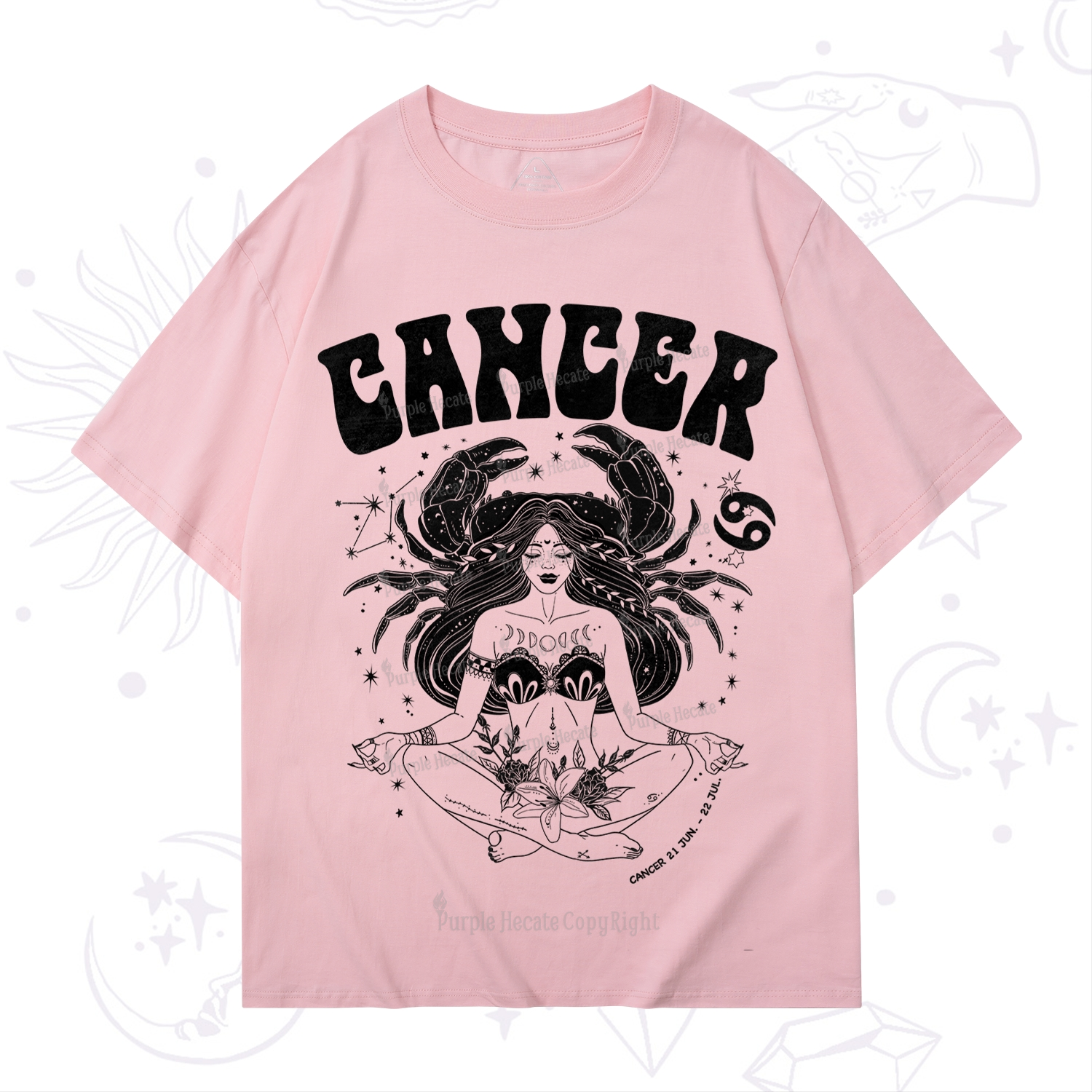 Purplehecate Cancer Zodiac Glyphs T-Shirt