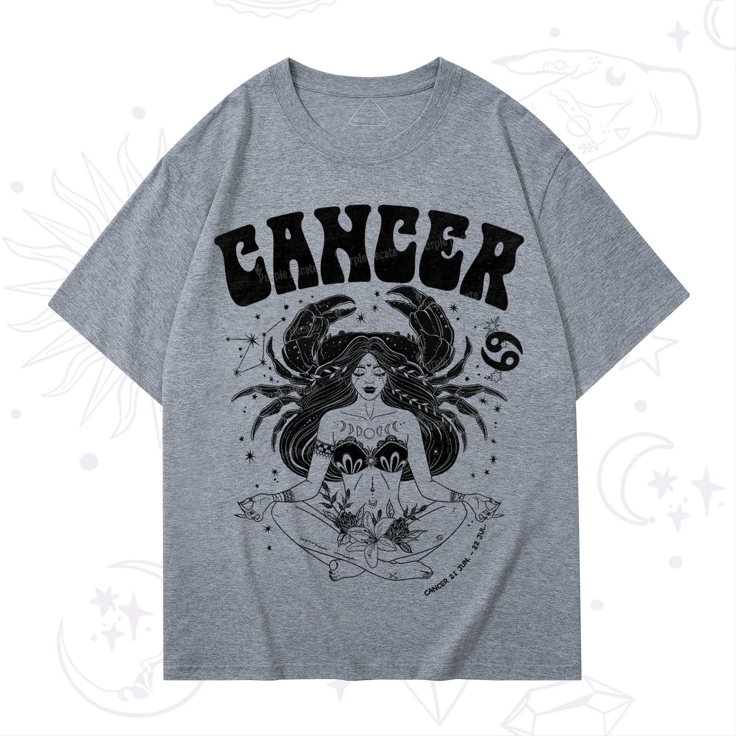 Purplehecate Cancer Zodiac Glyphs T-Shirt