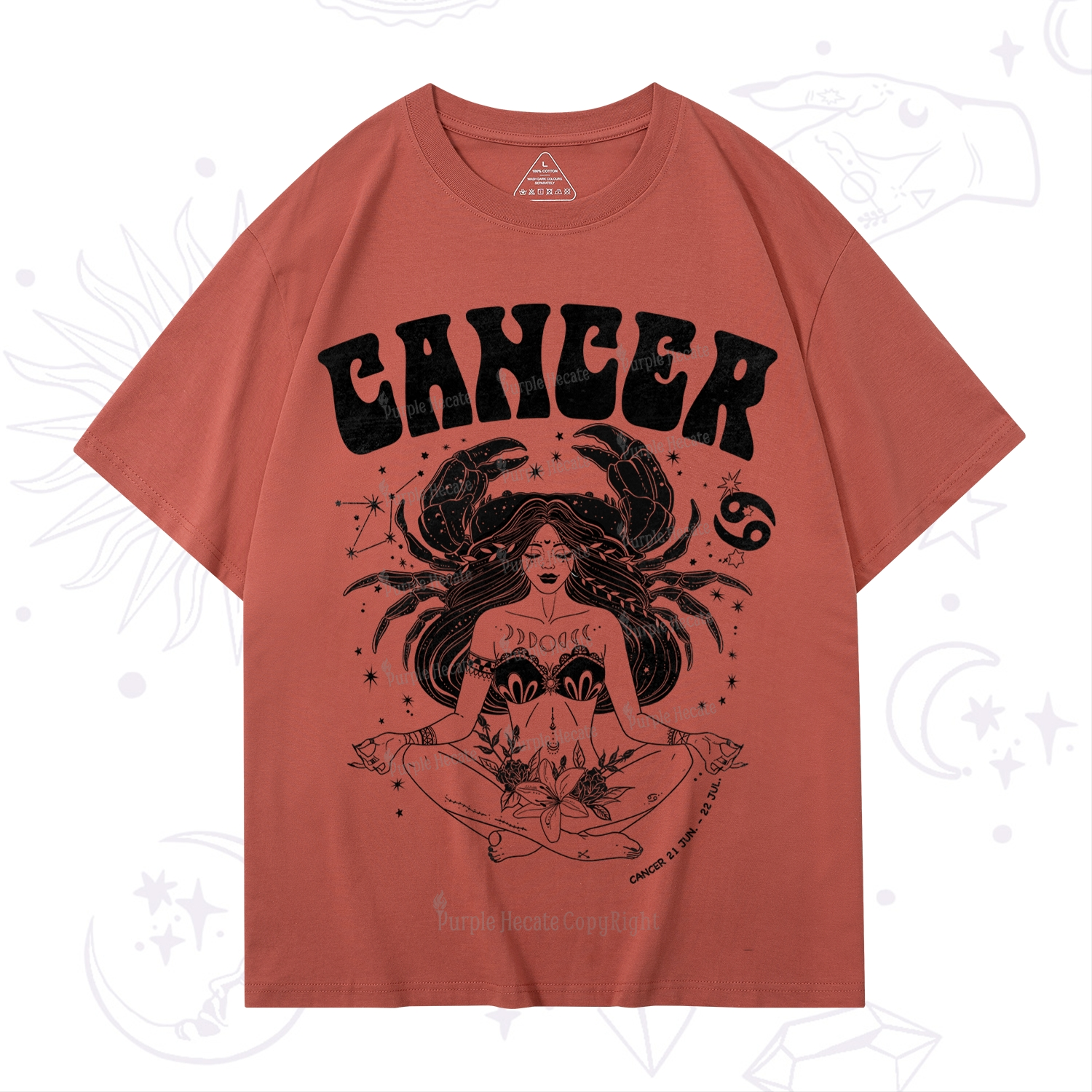 Purplehecate Cancer Zodiac Glyphs T-Shirt