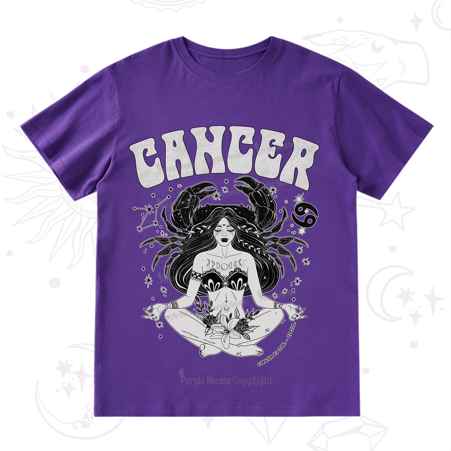 Purplehecate Cancer Zodiac Glyphs T-Shirt