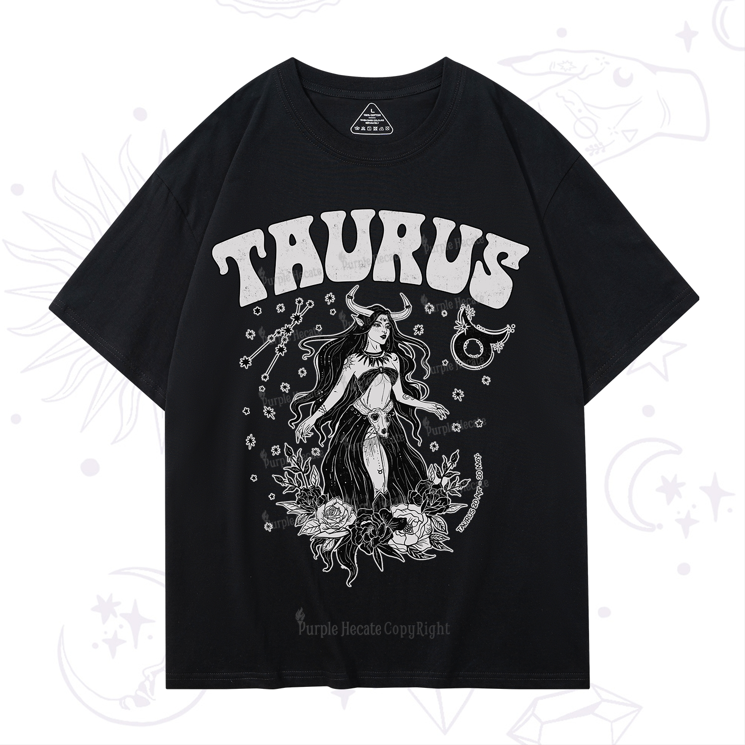 Purplehecate Taurus Zodiac Glyphs T-Shirt