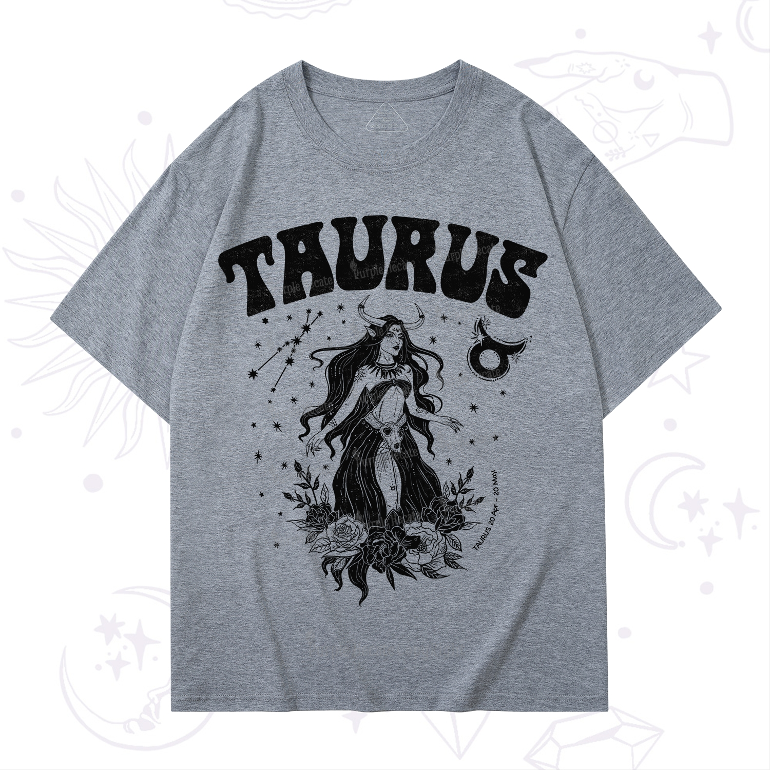 Purplehecate Taurus Zodiac Glyphs T-Shirt