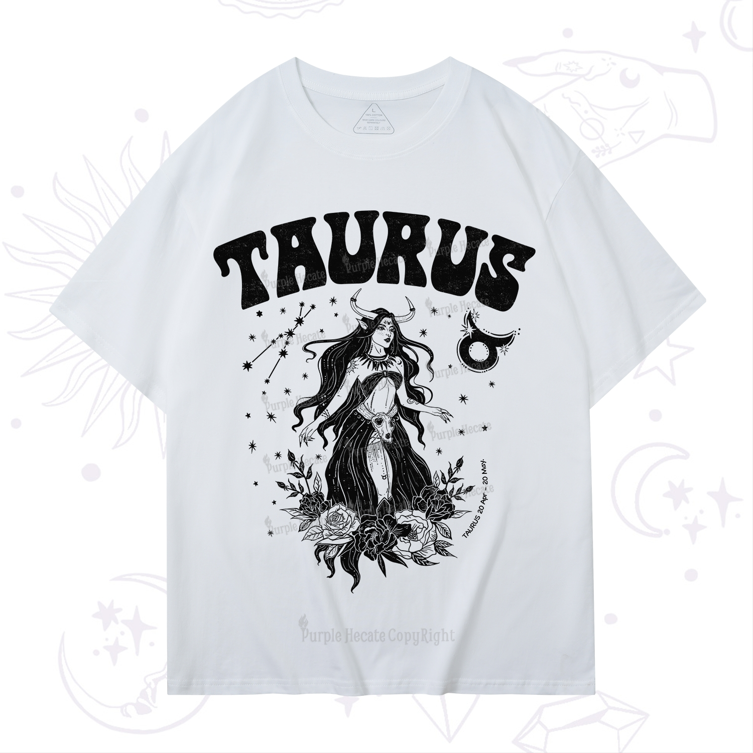 Purplehecate Taurus Zodiac Glyphs T-Shirt