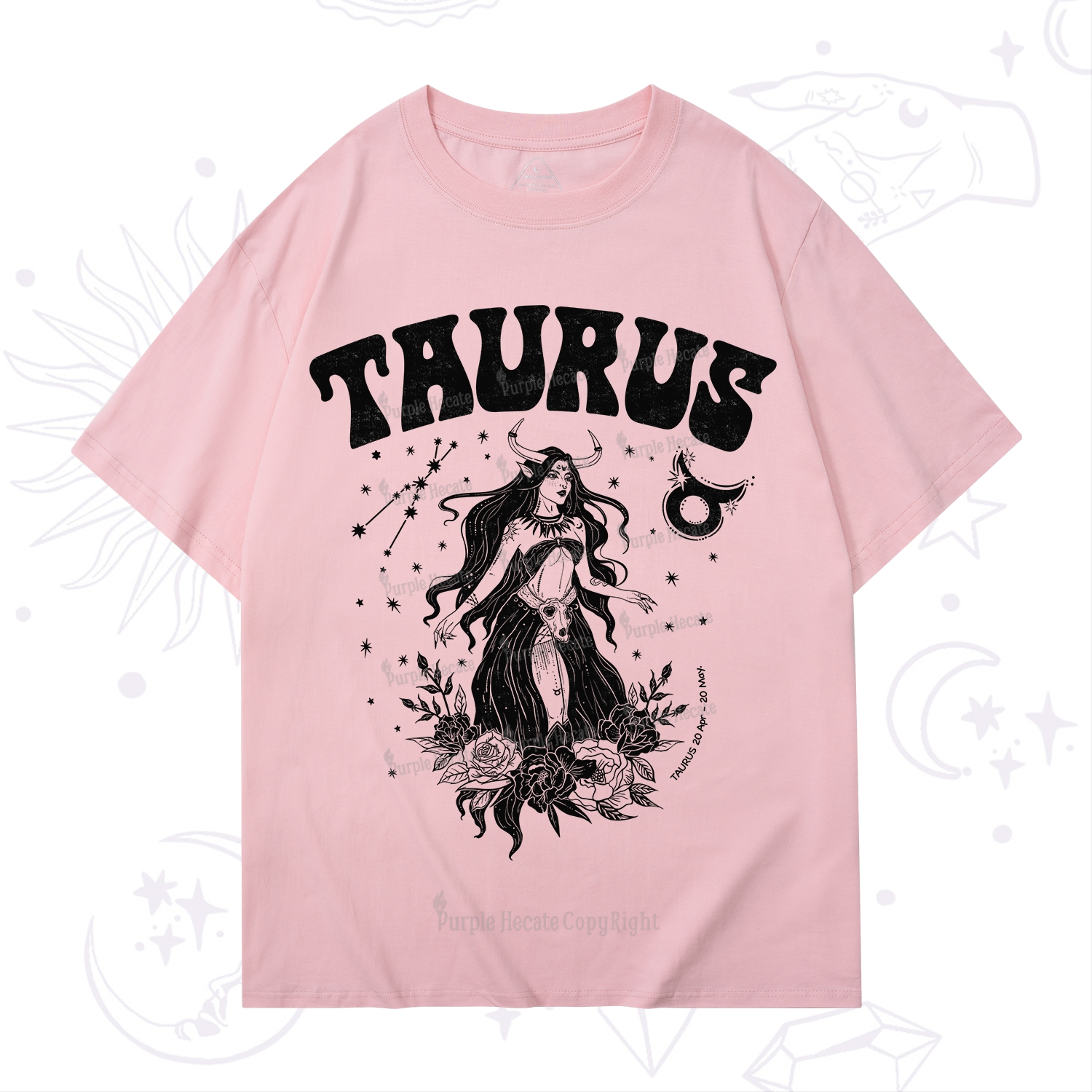 Purplehecate Taurus Zodiac Glyphs T-Shirt