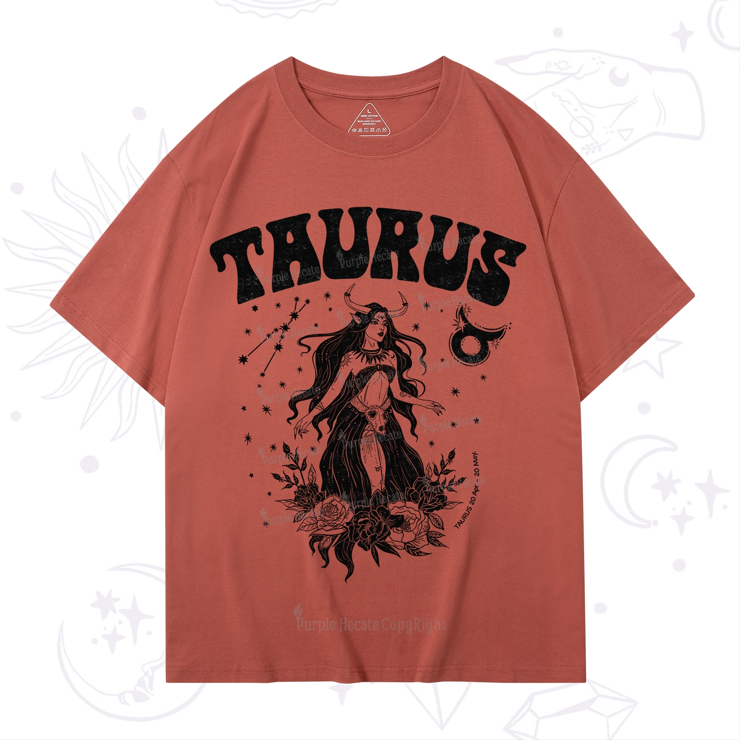 Purplehecate Taurus Zodiac Glyphs T-Shirt