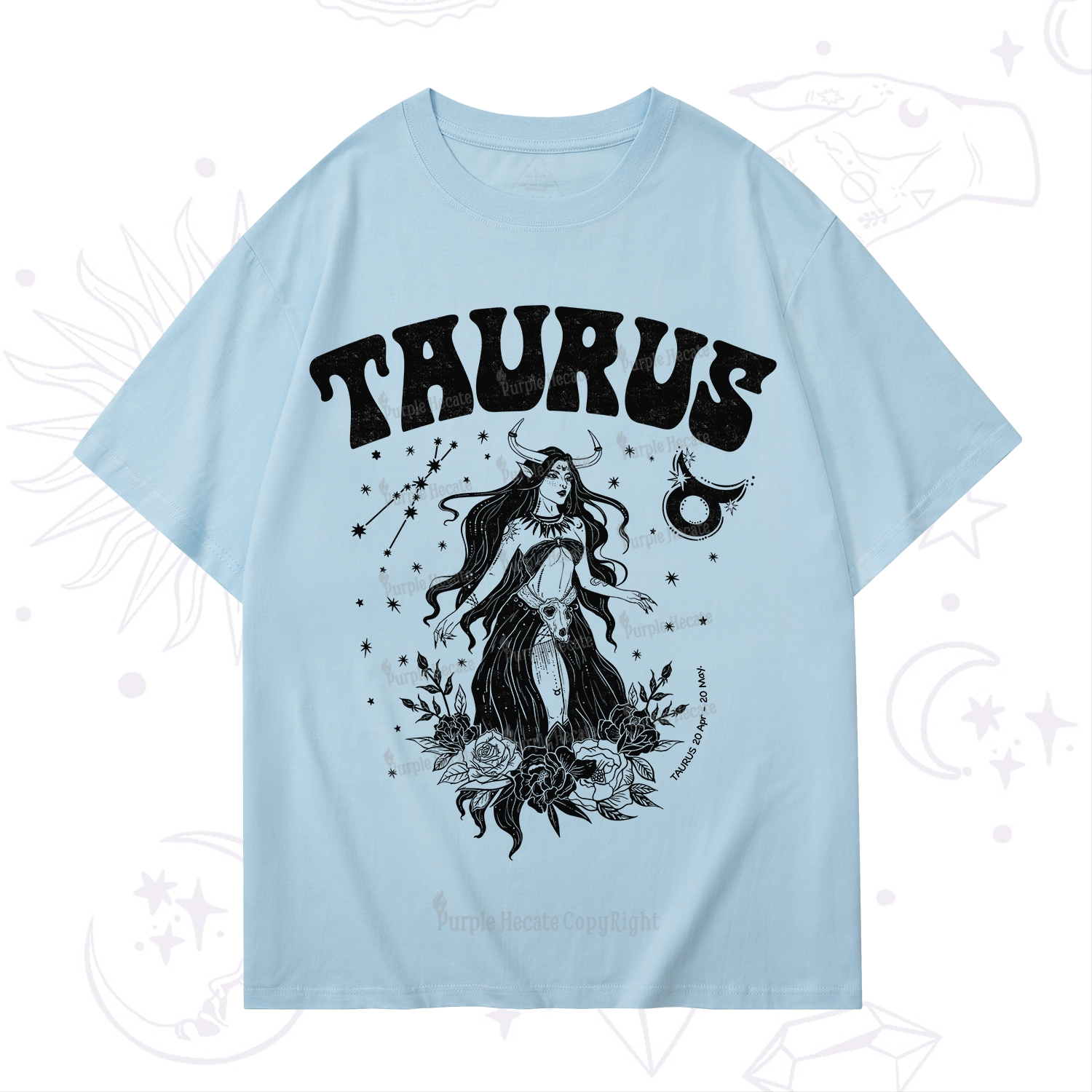 Purplehecate Taurus Zodiac Glyphs T-Shirt