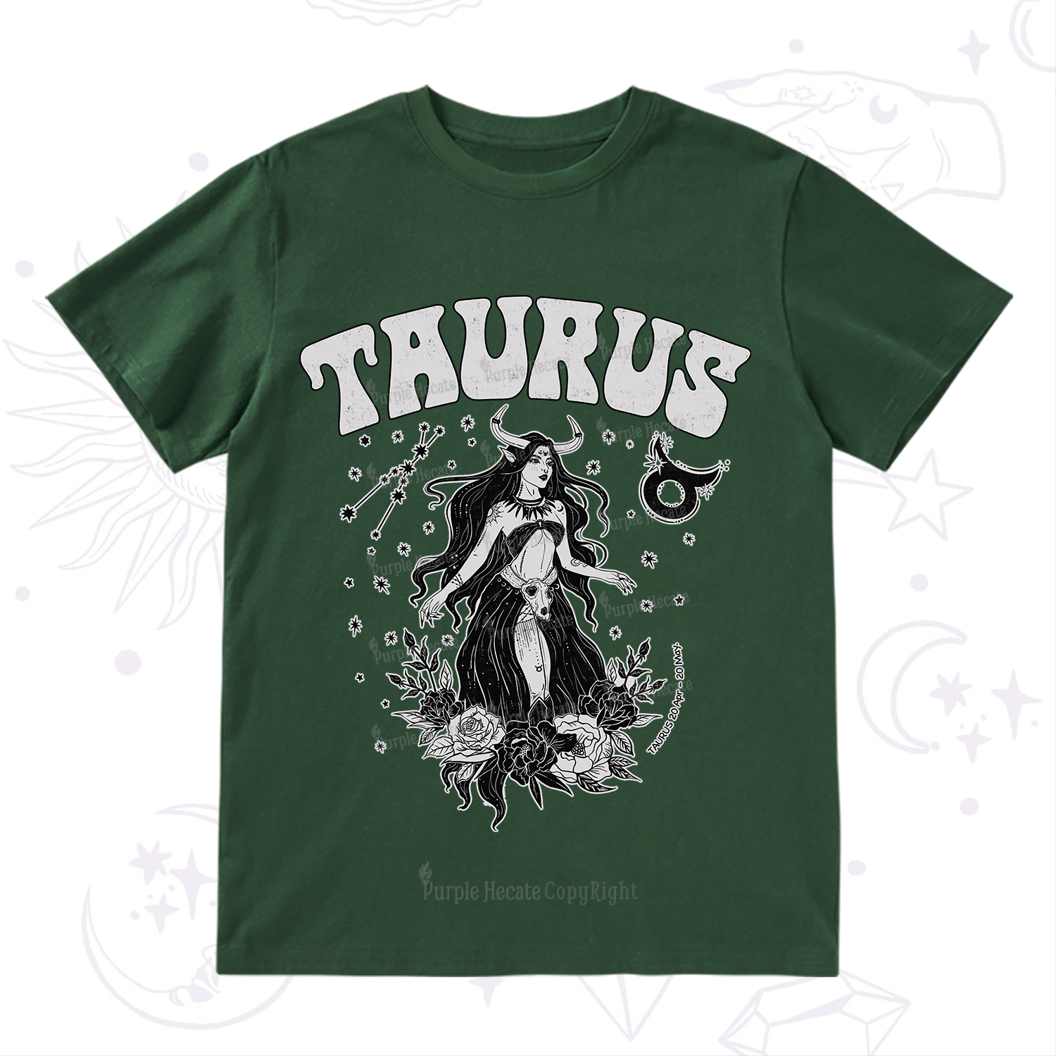 Purplehecate Taurus Zodiac Glyphs T-Shirt