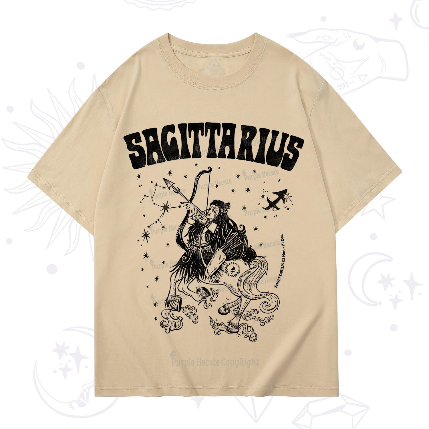 Purplehecate Sagittarius Zodiac Glyphs T-Shirt