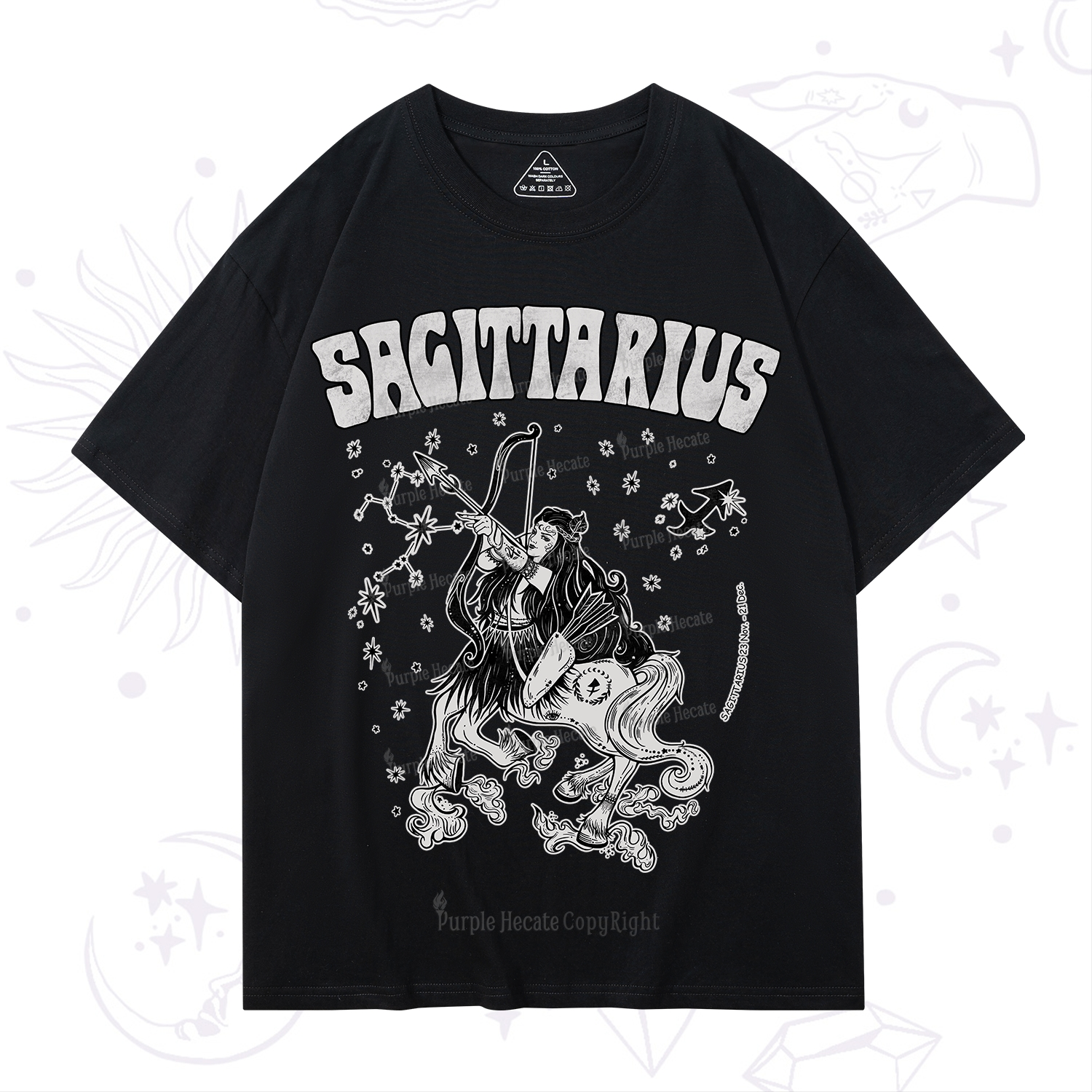 Purplehecate Sagittarius Zodiac Glyphs T-Shirt
