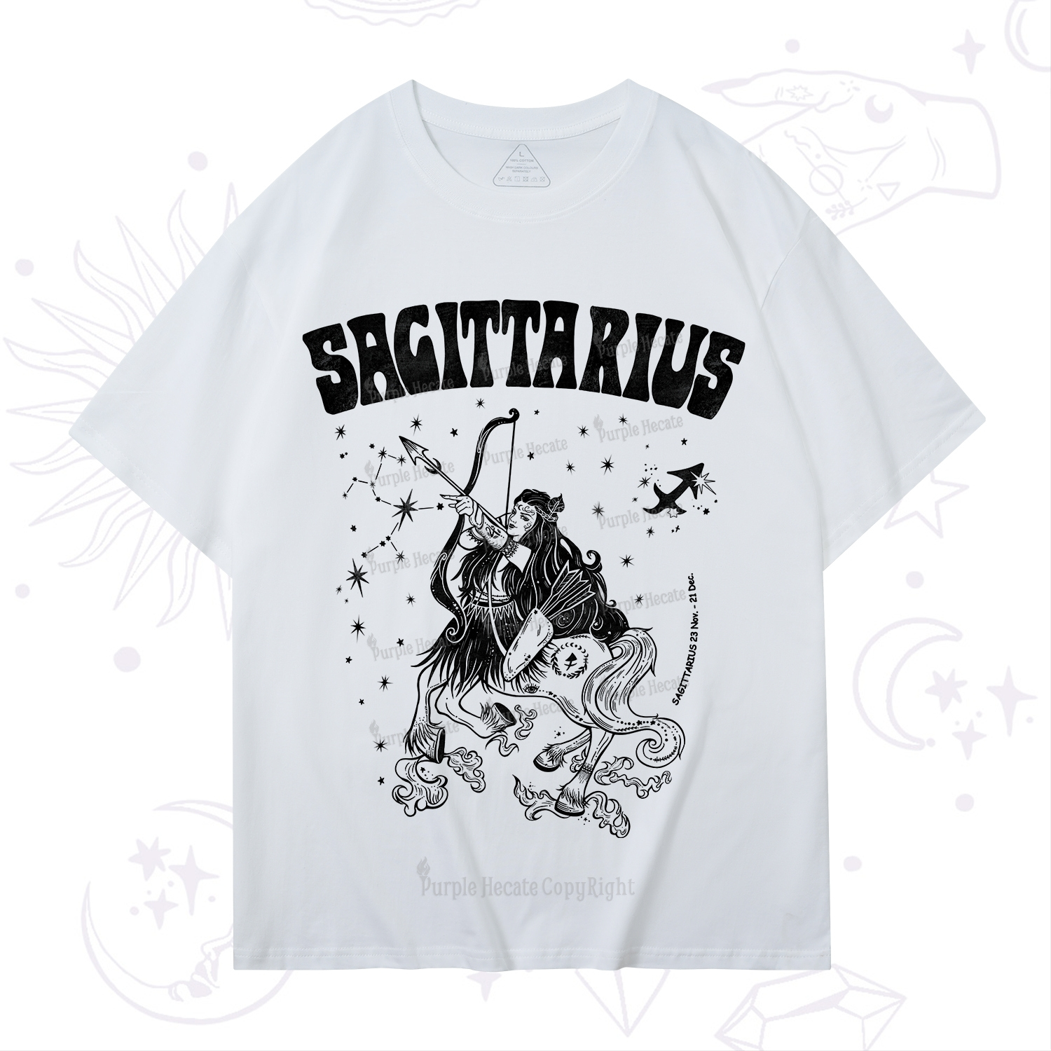 Purplehecate Sagittarius Zodiac Glyphs T-Shirt