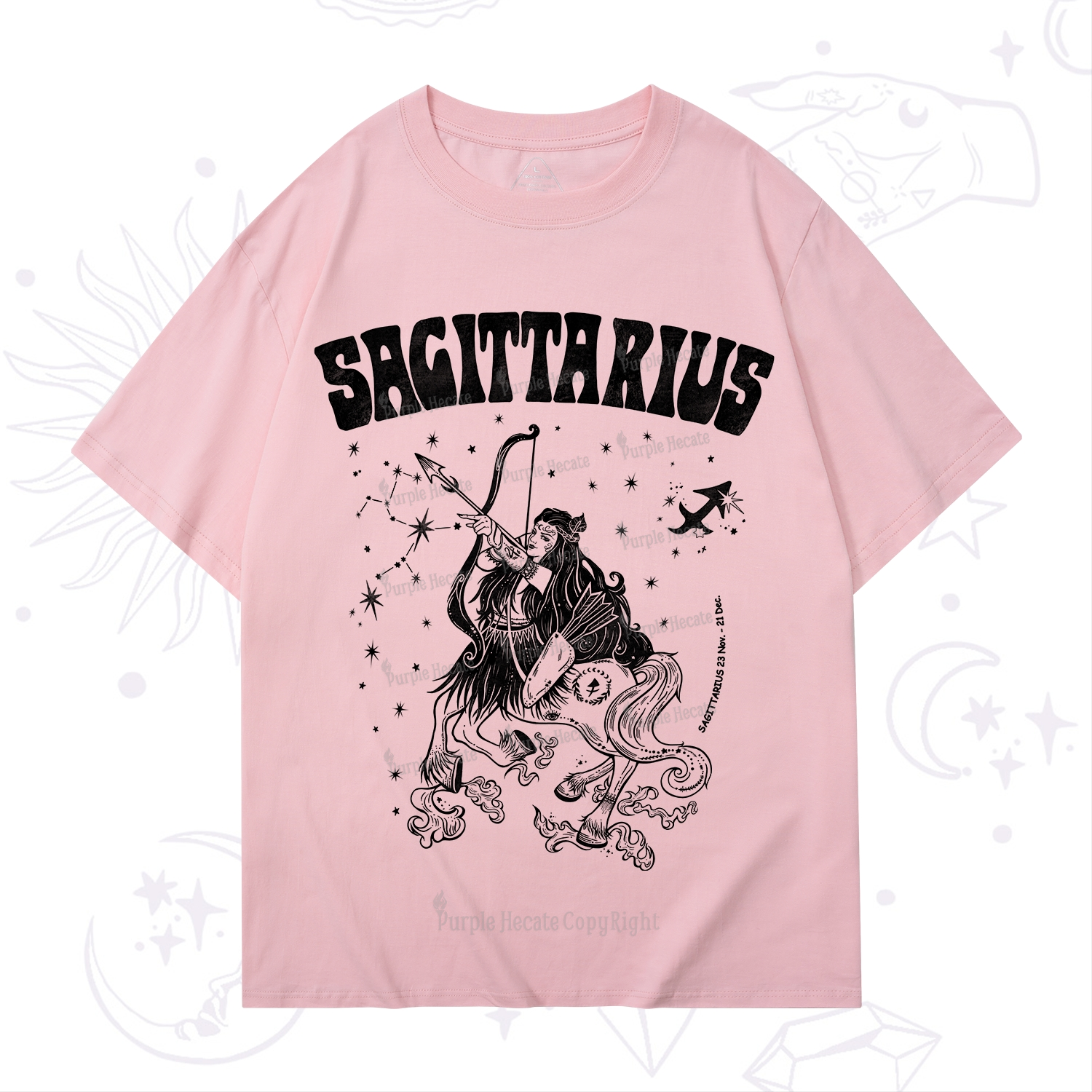 Purplehecate Sagittarius Zodiac Glyphs T-Shirt