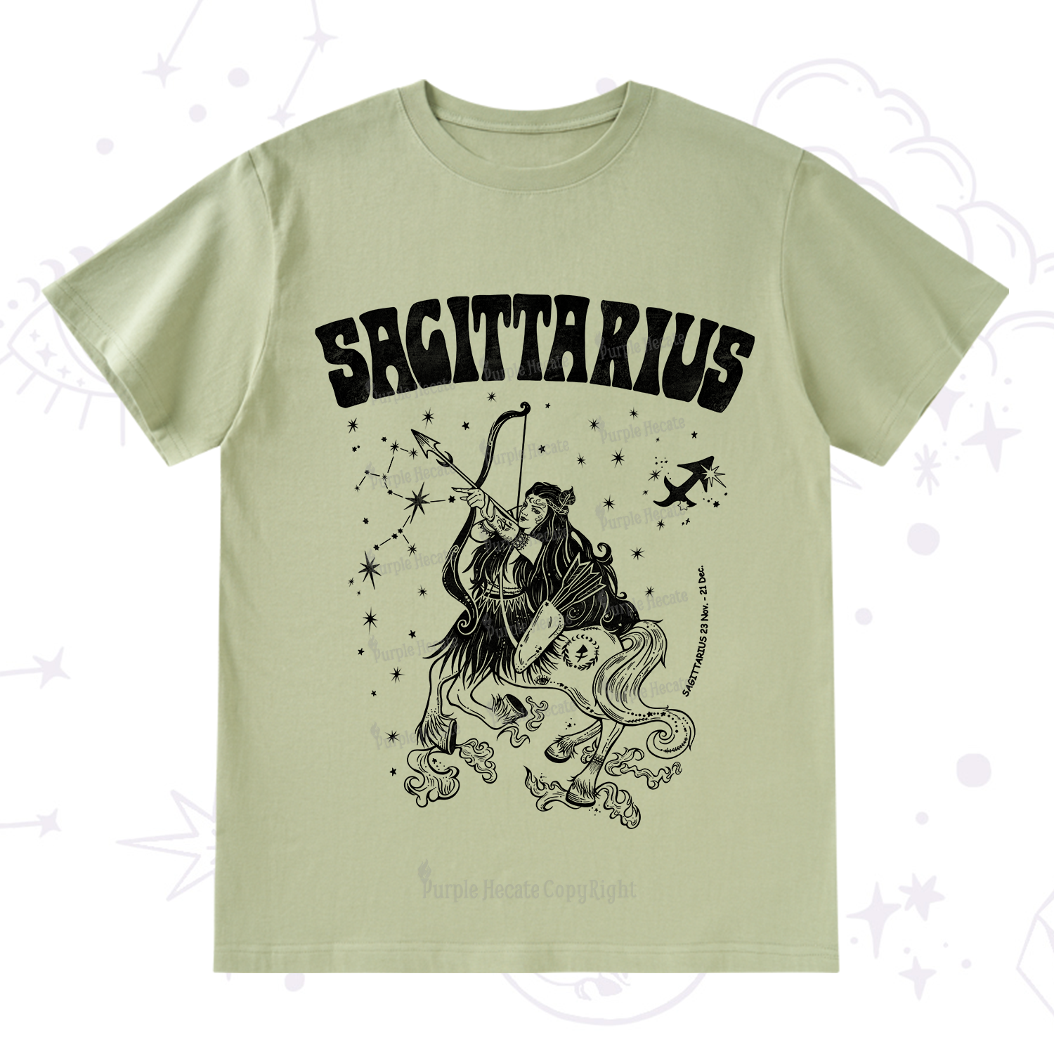 Purplehecate Sagittarius Zodiac Glyphs T-Shirt