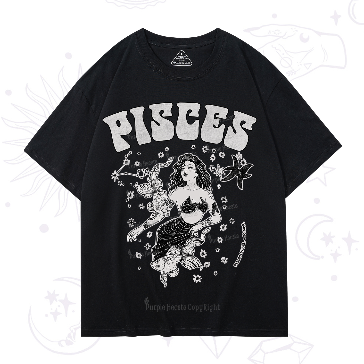 Purplehecate Pisces Zodiac Glyphs T-Shirt