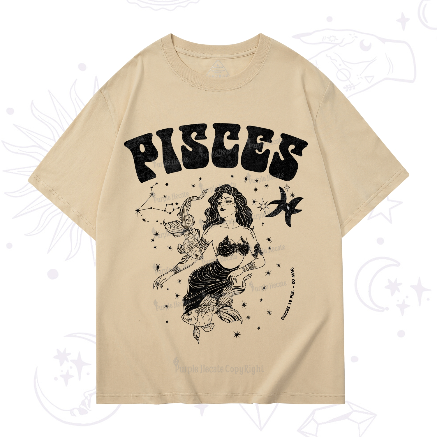 Purplehecate Pisces Zodiac Glyphs T-Shirt