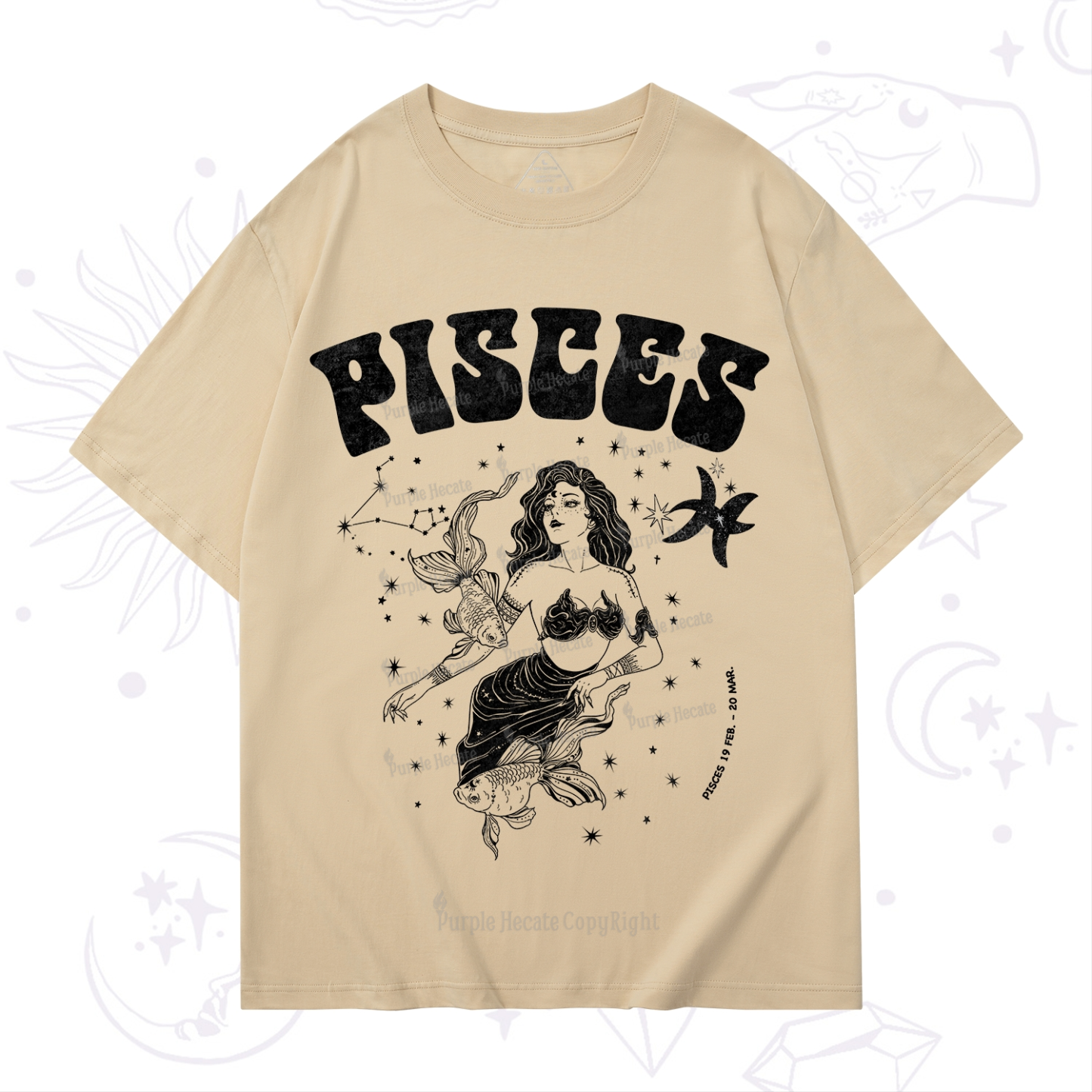 Purplehecate Pisces Zodiac Glyphs T-Shirt