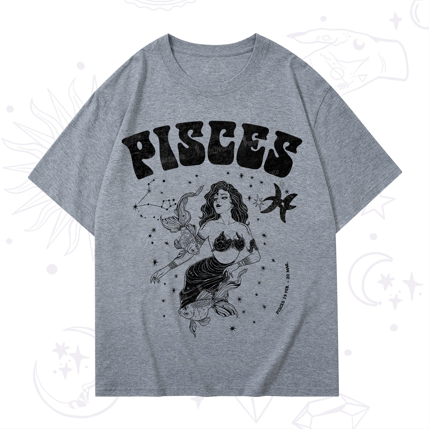 Purplehecate Pisces Zodiac Glyphs T-Shirt