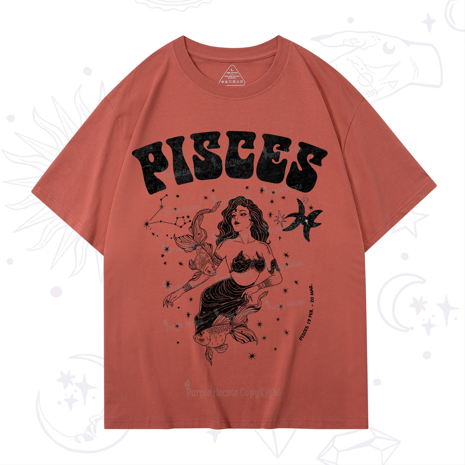 Purplehecate Pisces Zodiac Glyphs T-Shirt