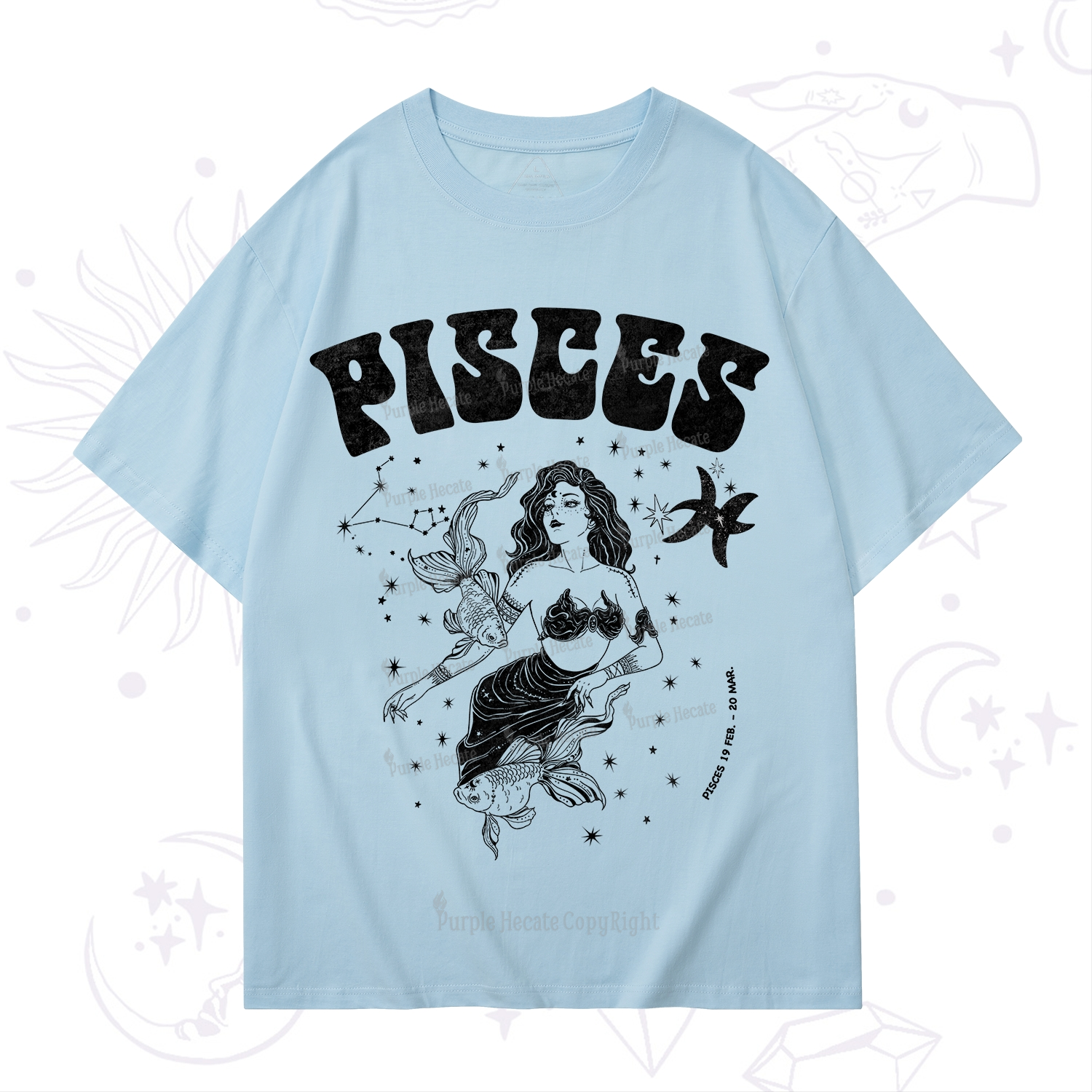 Purplehecate Pisces Zodiac Glyphs T-Shirt