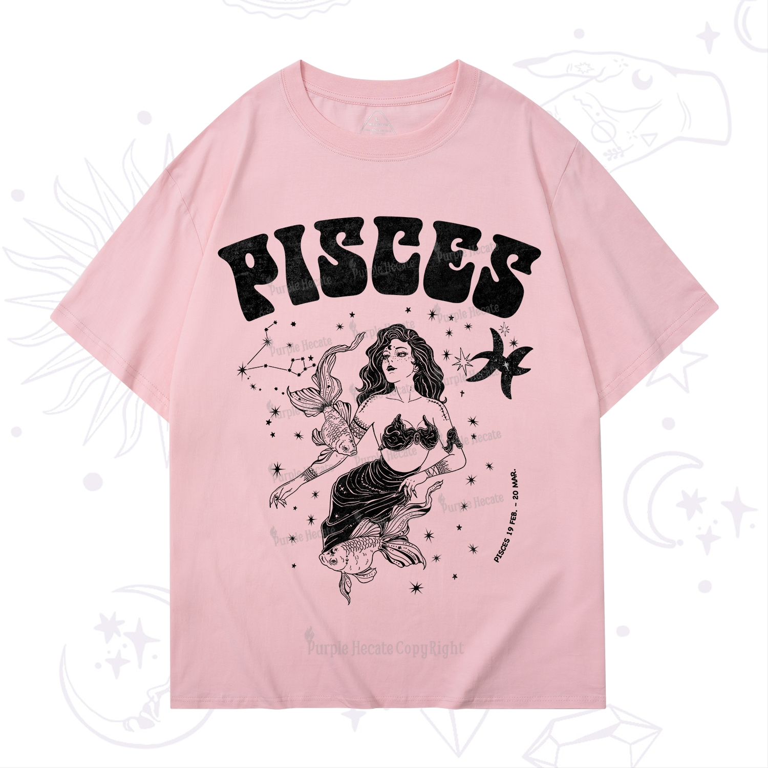 Purplehecate Pisces Zodiac Glyphs T-Shirt